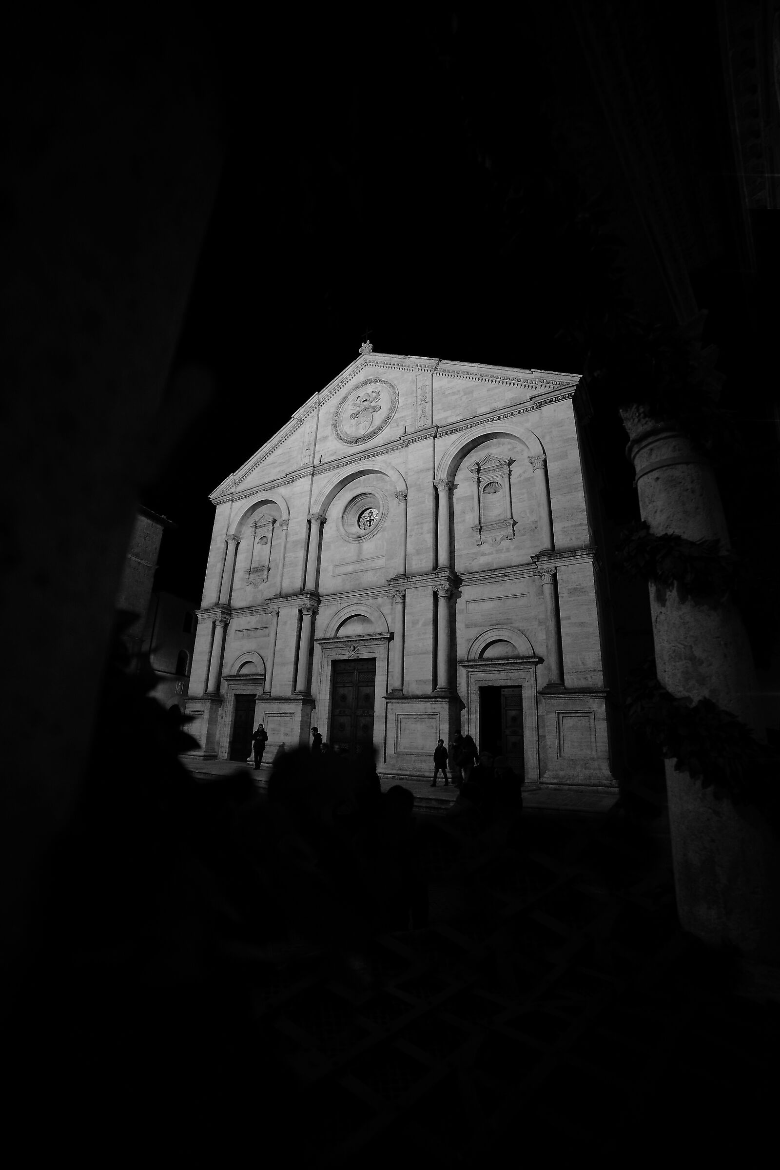 The façade in Piazza Pio ll