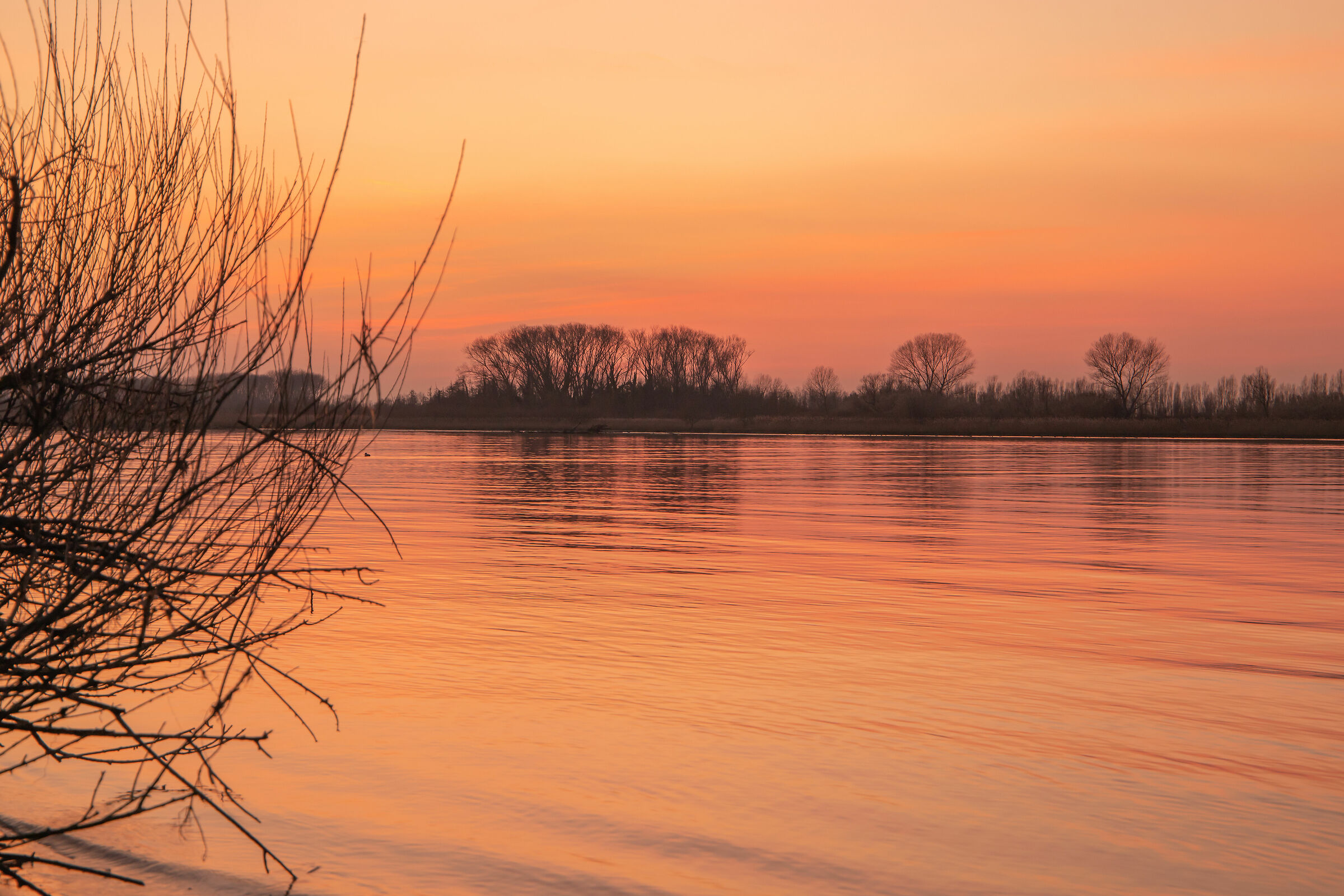 tramonto nella foce del' Adige