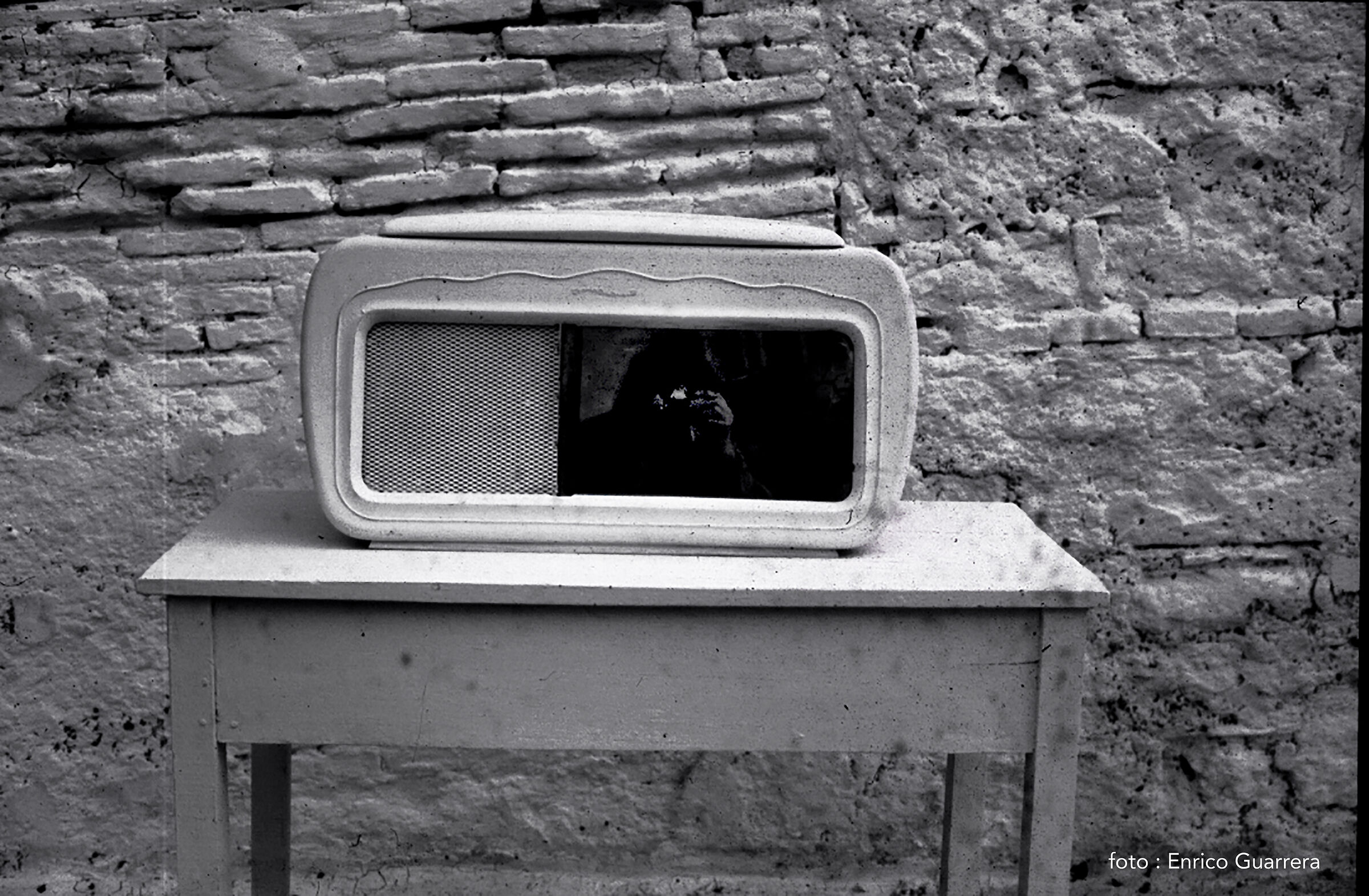 A photographer on the radio