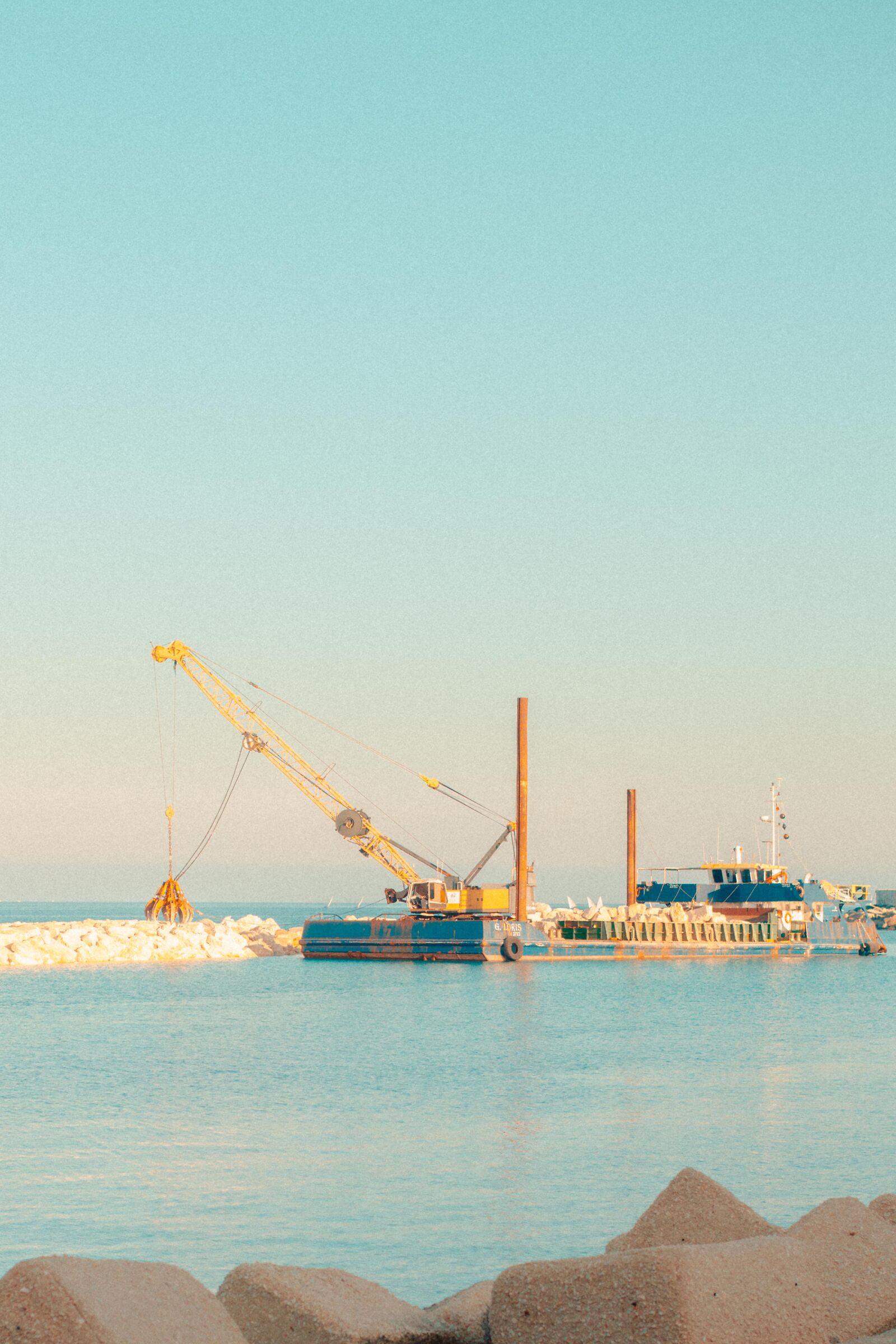 Artificial dams under construction