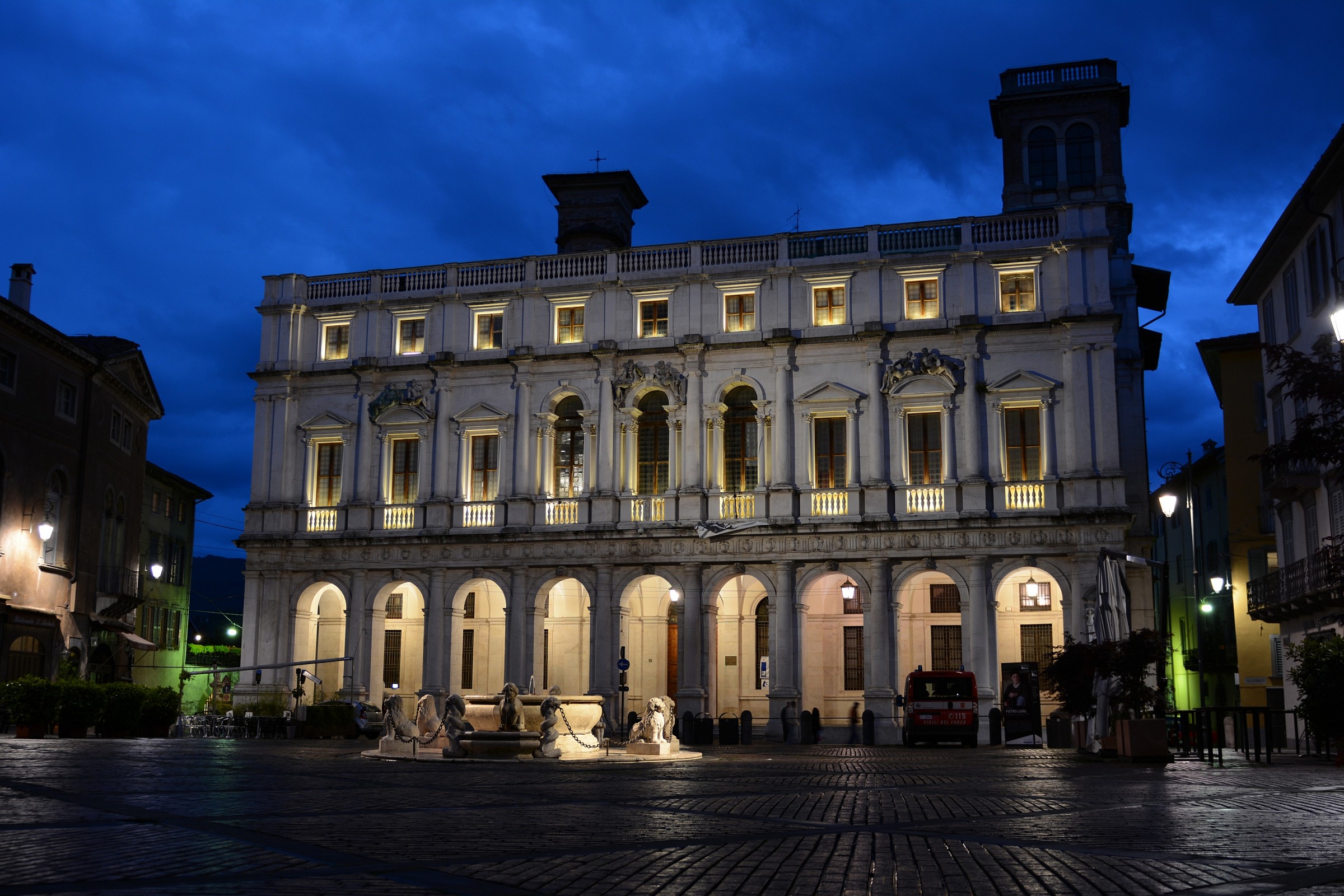 Library in the upper town, Bergamo
