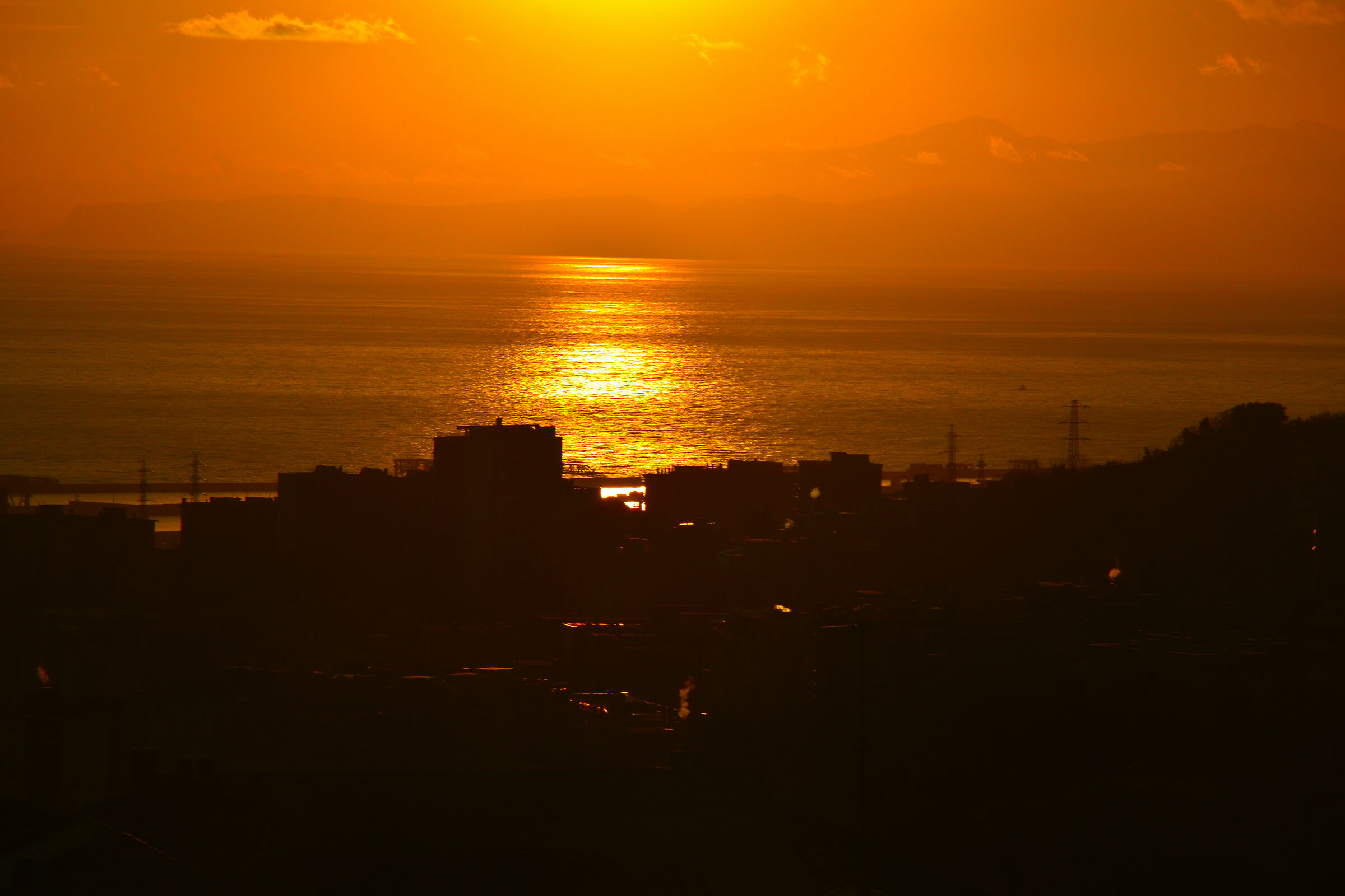 Sunset in the Ligurian Sea (Genoa)