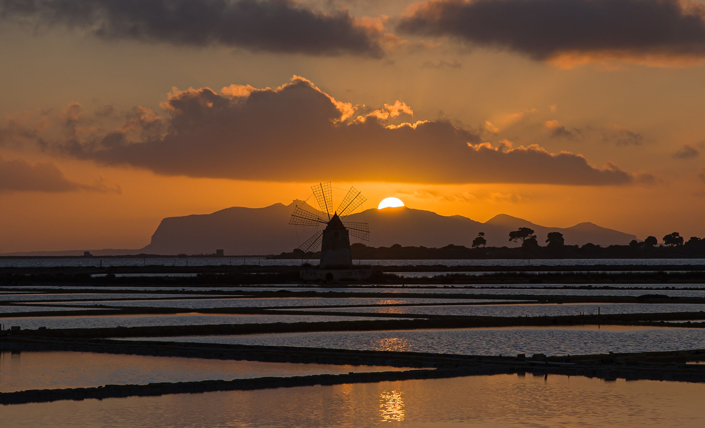 Sunset from the Marsala Salt Pan
