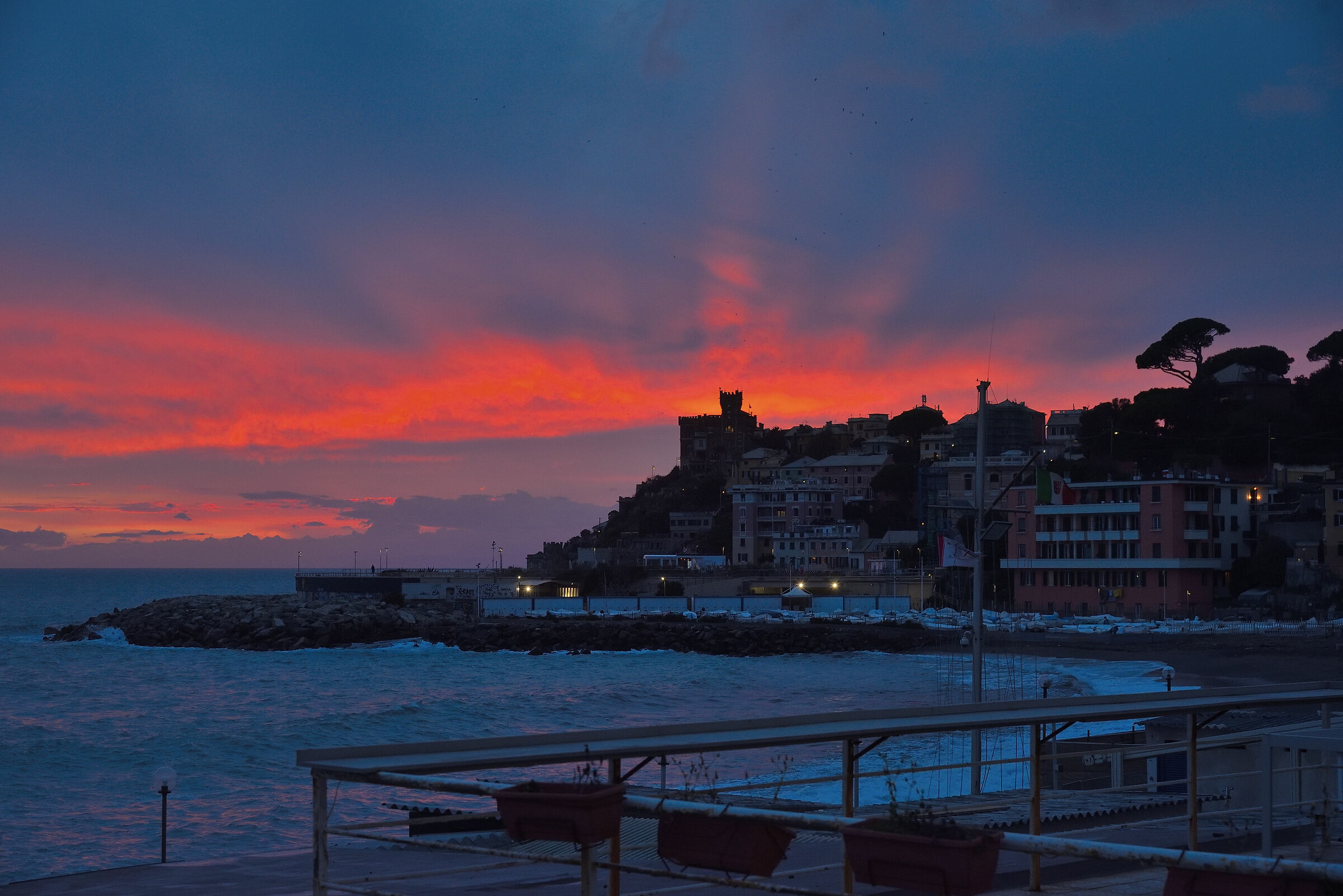 Sunset in the Genoese Levante in Sturla/Quarto