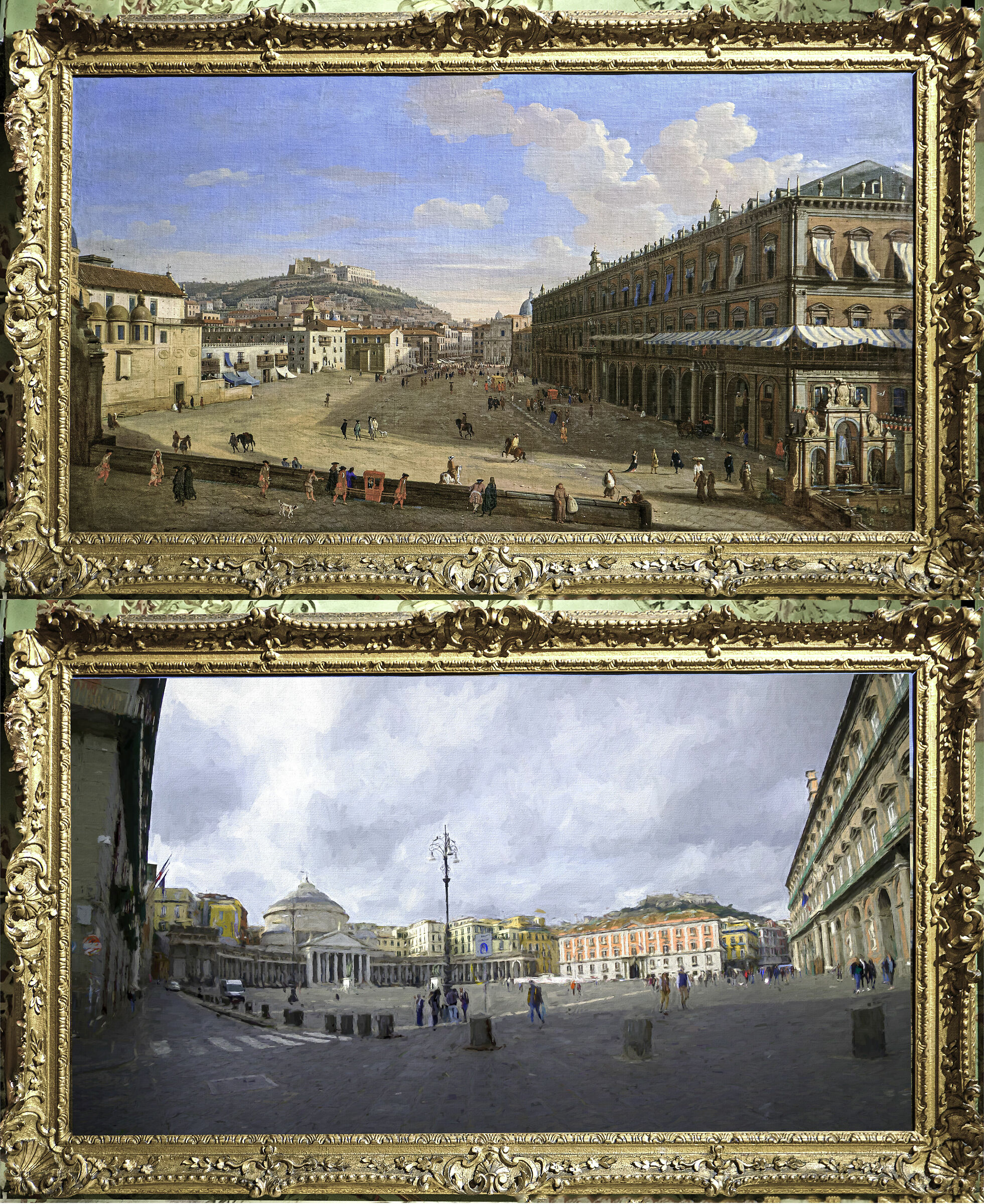 Gaspar van wittel, veduta di napoli con largo di palaz