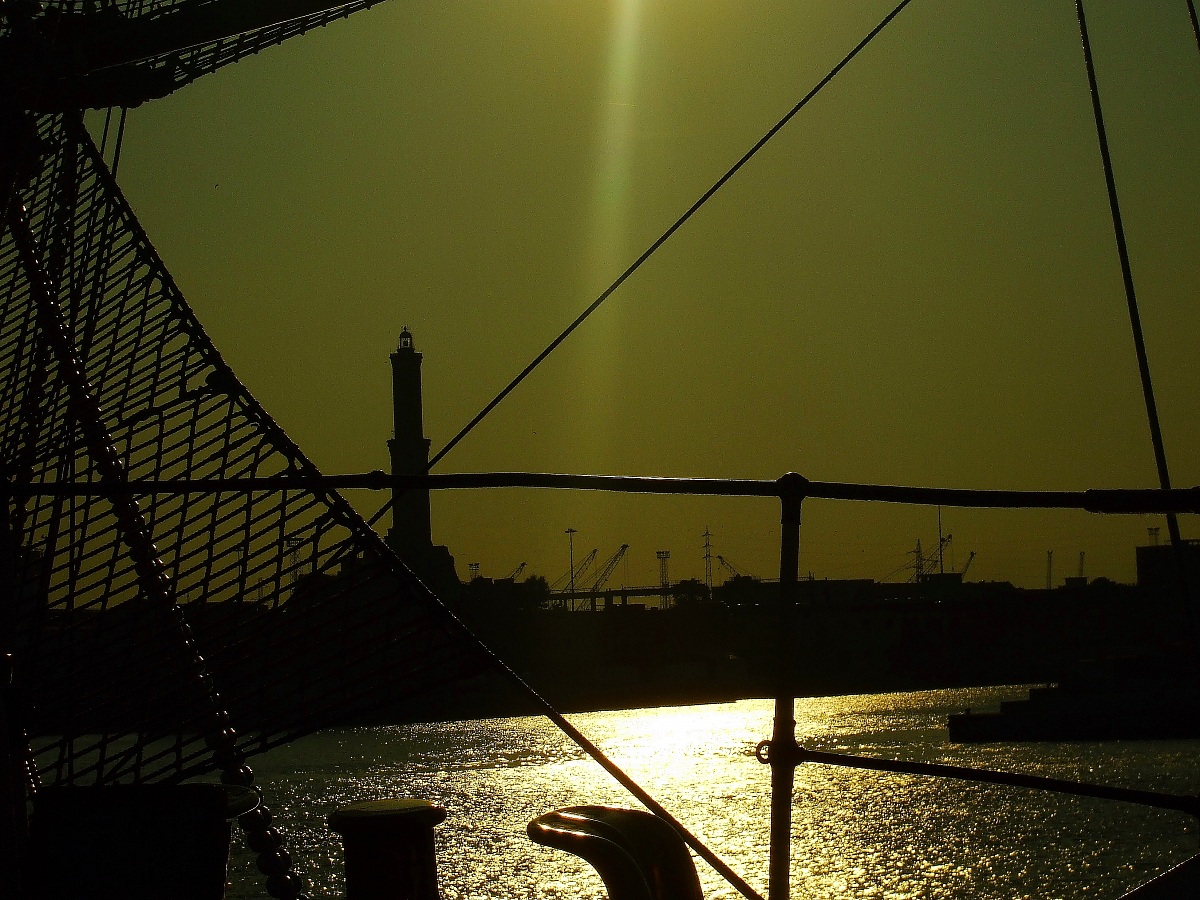 Genoa at sunset
