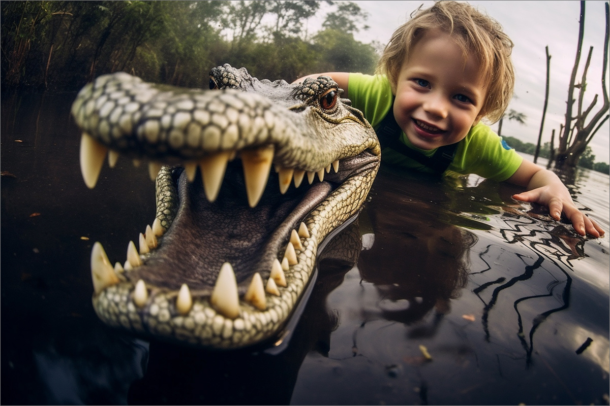 A predator and a crocodile