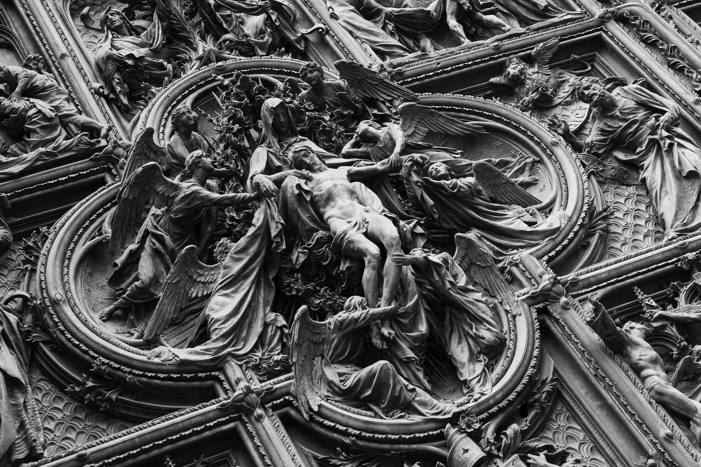 Detail of the main door of the Duomo