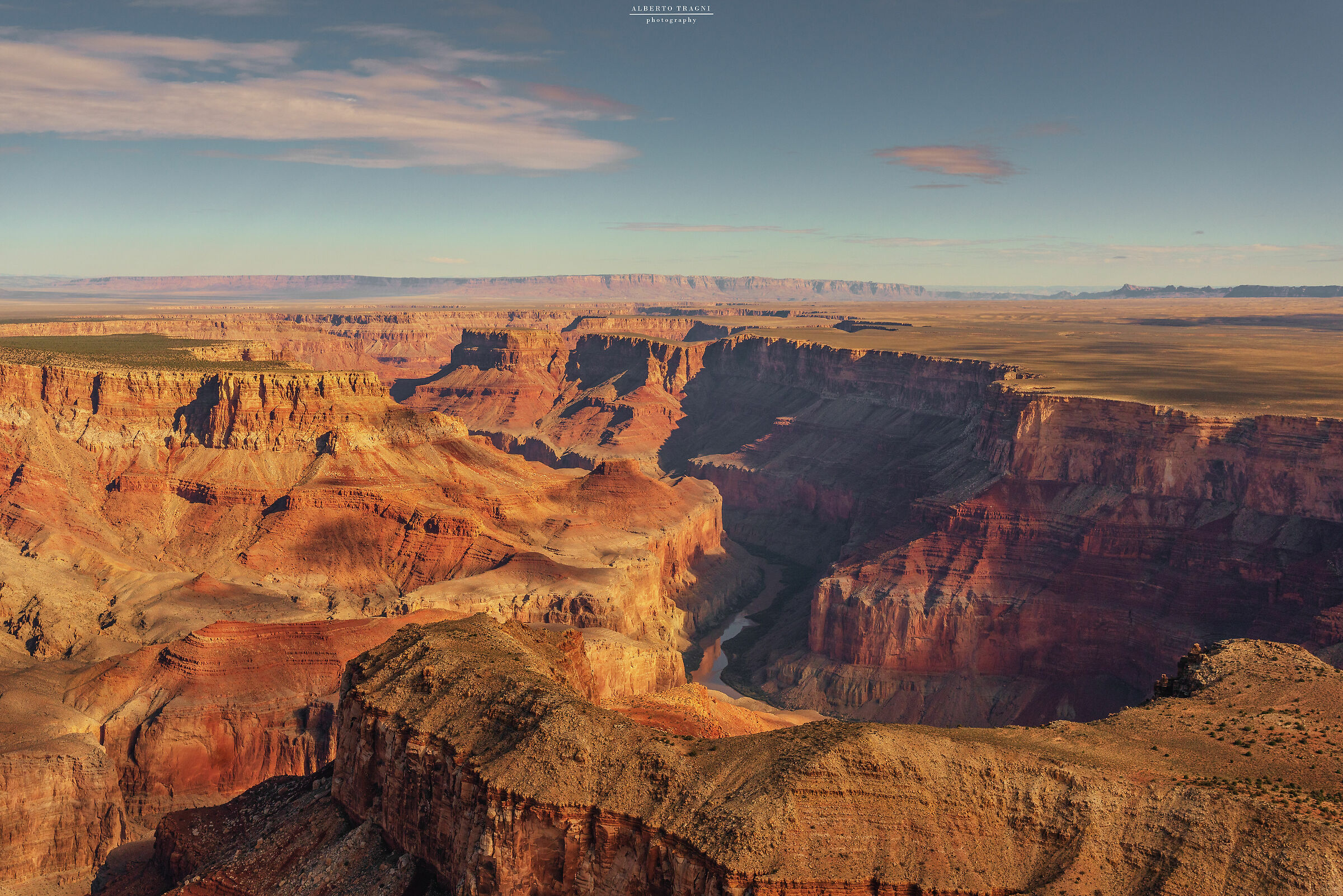 by helicopter over the Canyon