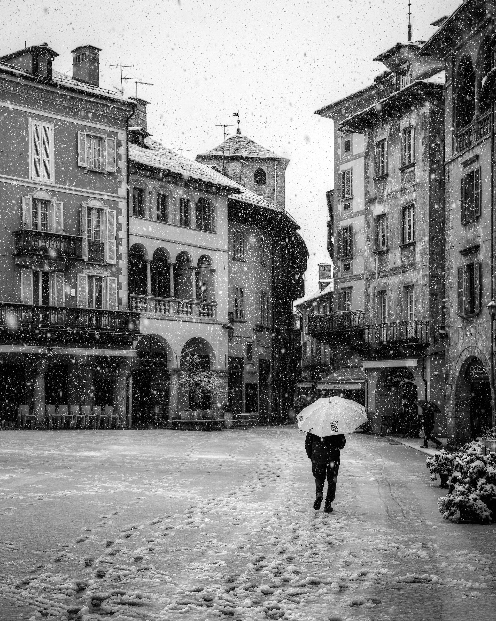 Walking in the snow...