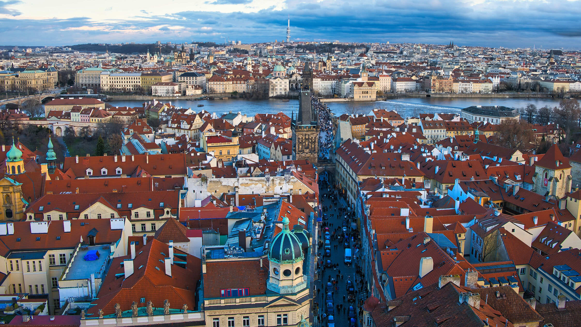 Charles Bridge. View from the bell tower of St. Nicholas