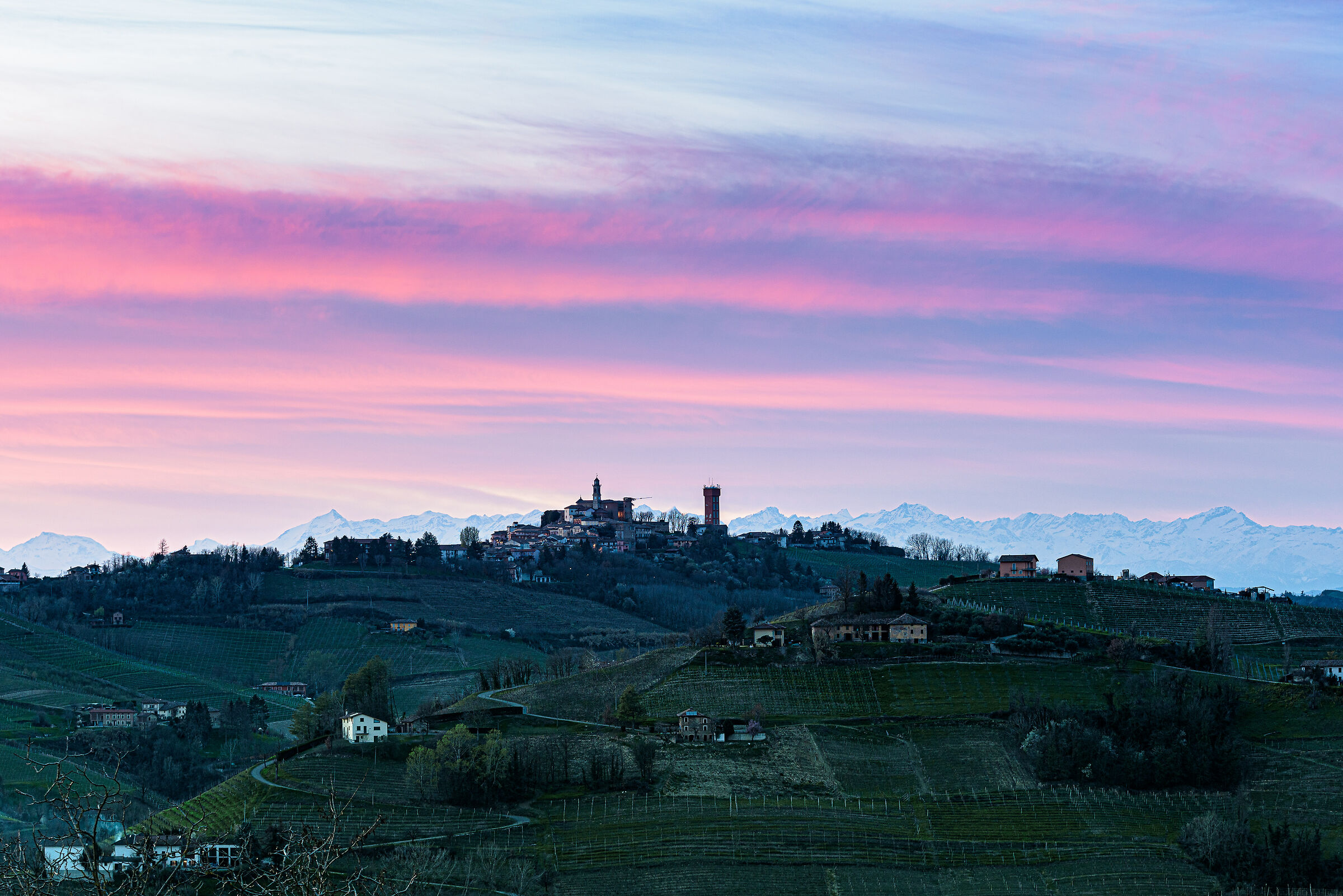 Landscape, sunset, view of calosso 02