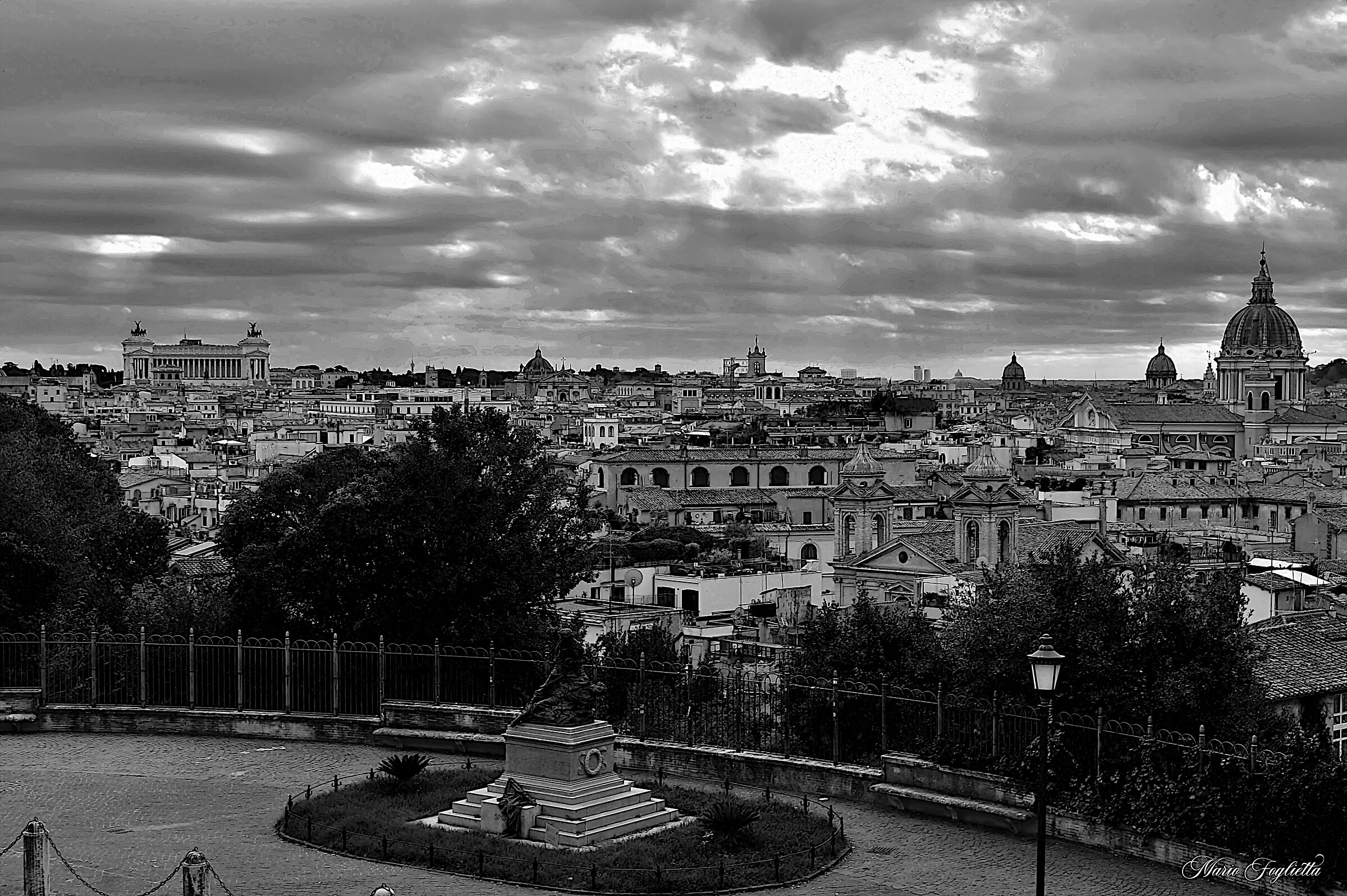 A terrace overlooking Rome
