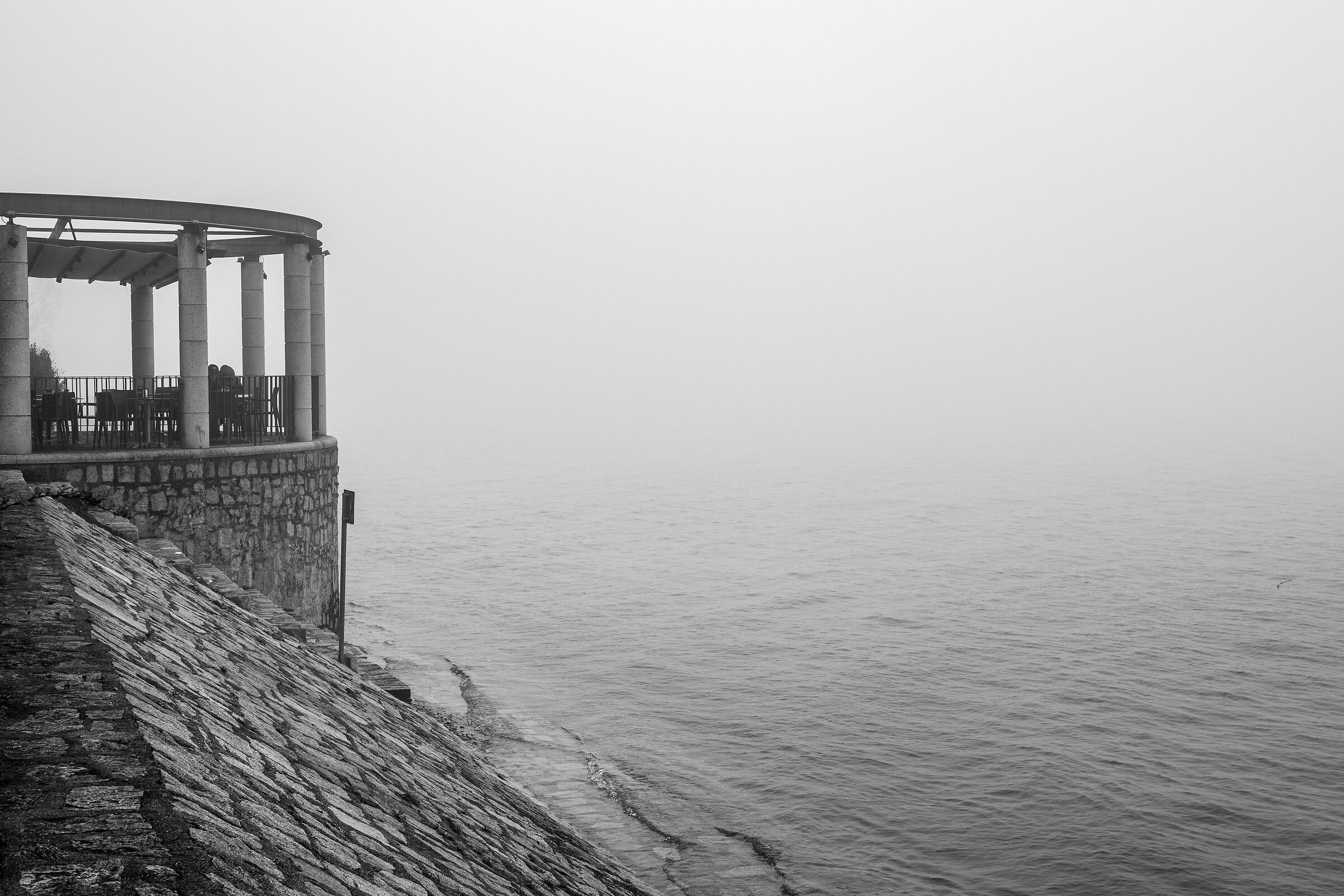 Fog on Lake Maggiore on a March morning