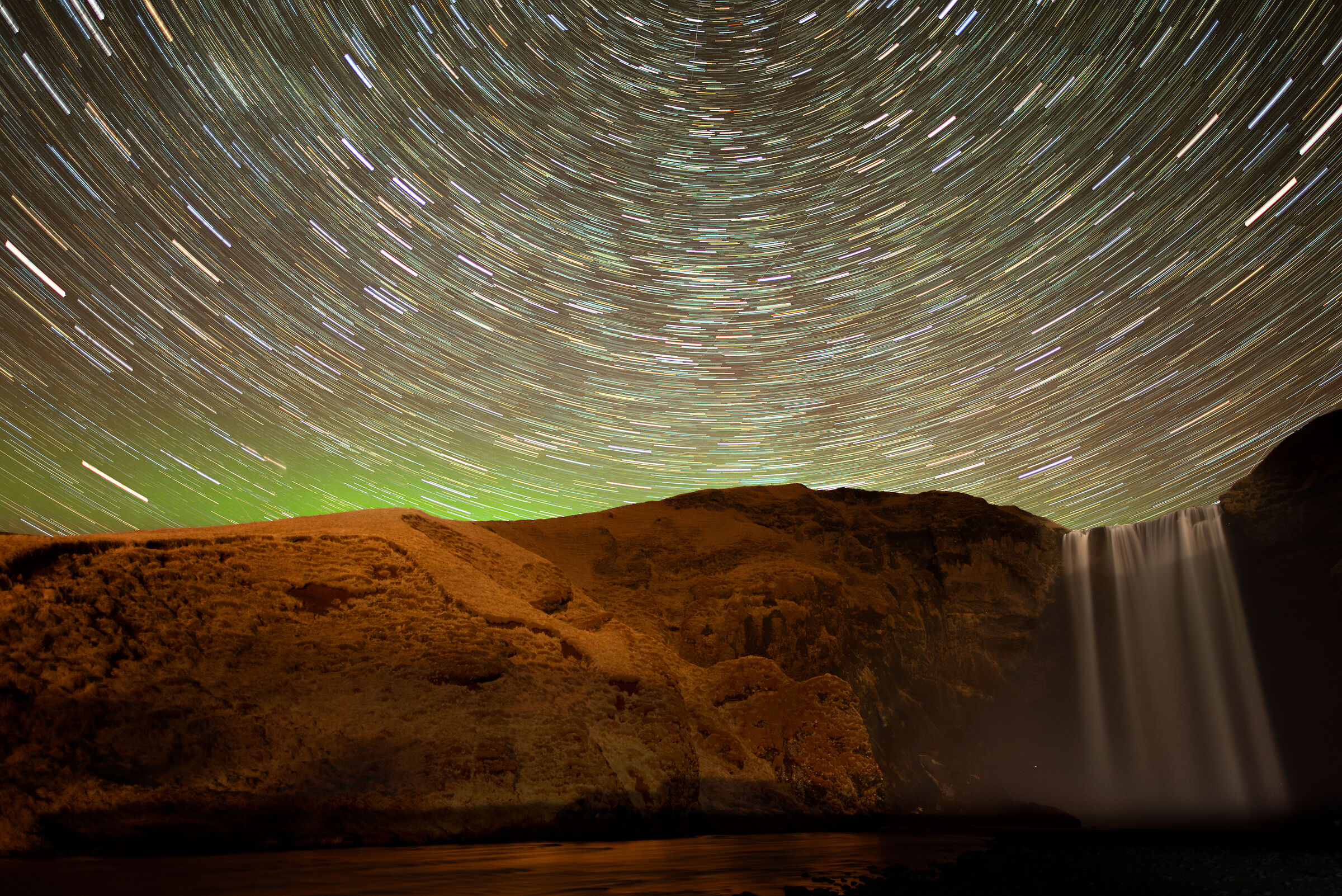 Startrail Skógafoss