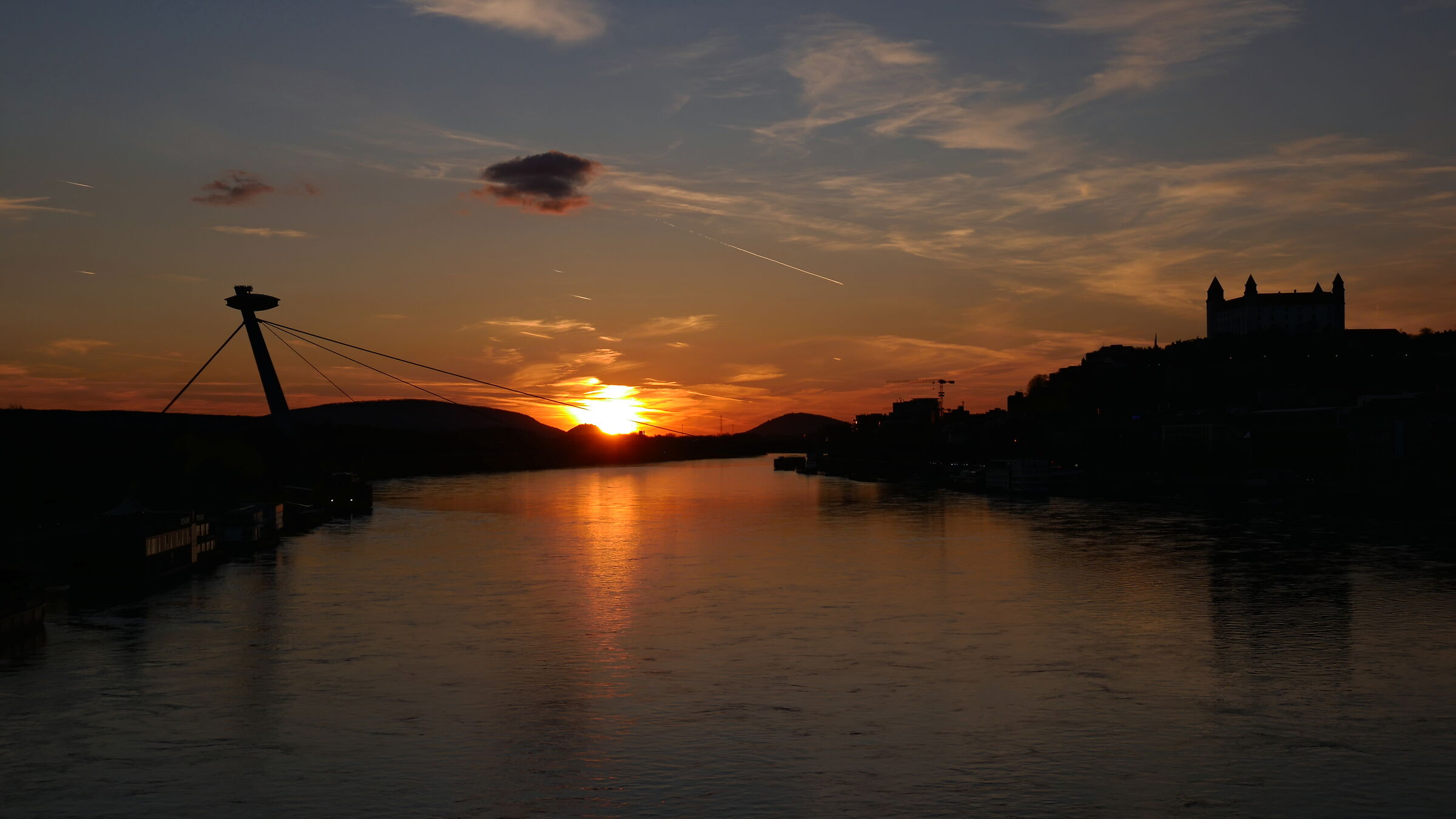 Bratislava, Dunaj, tramonto