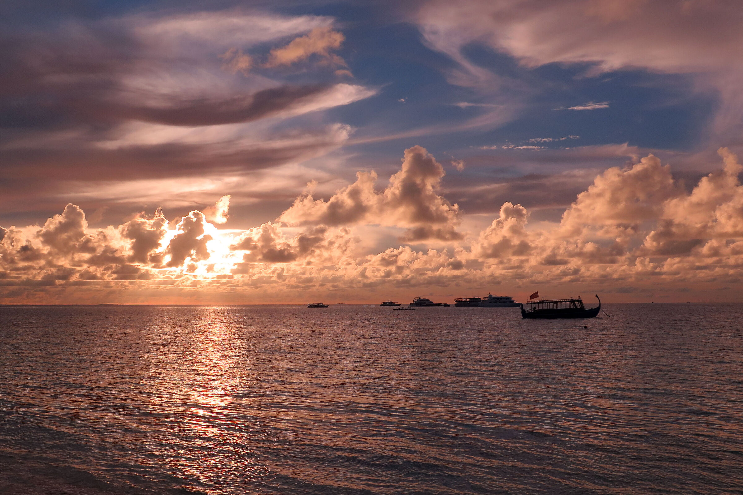 Sunset in the Maldives...