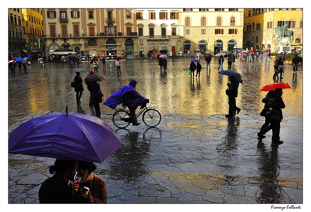 Tourists and the rain