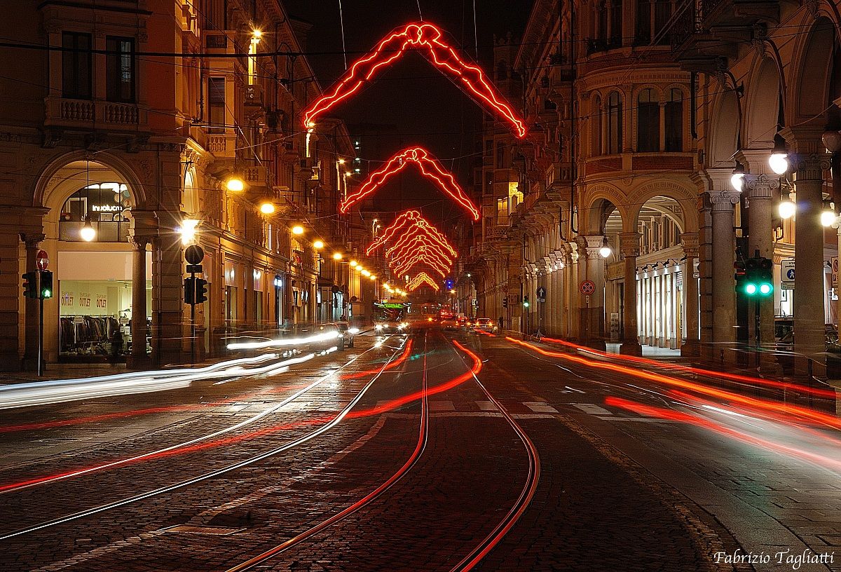 Via Pietro Micca con le luci d'artista