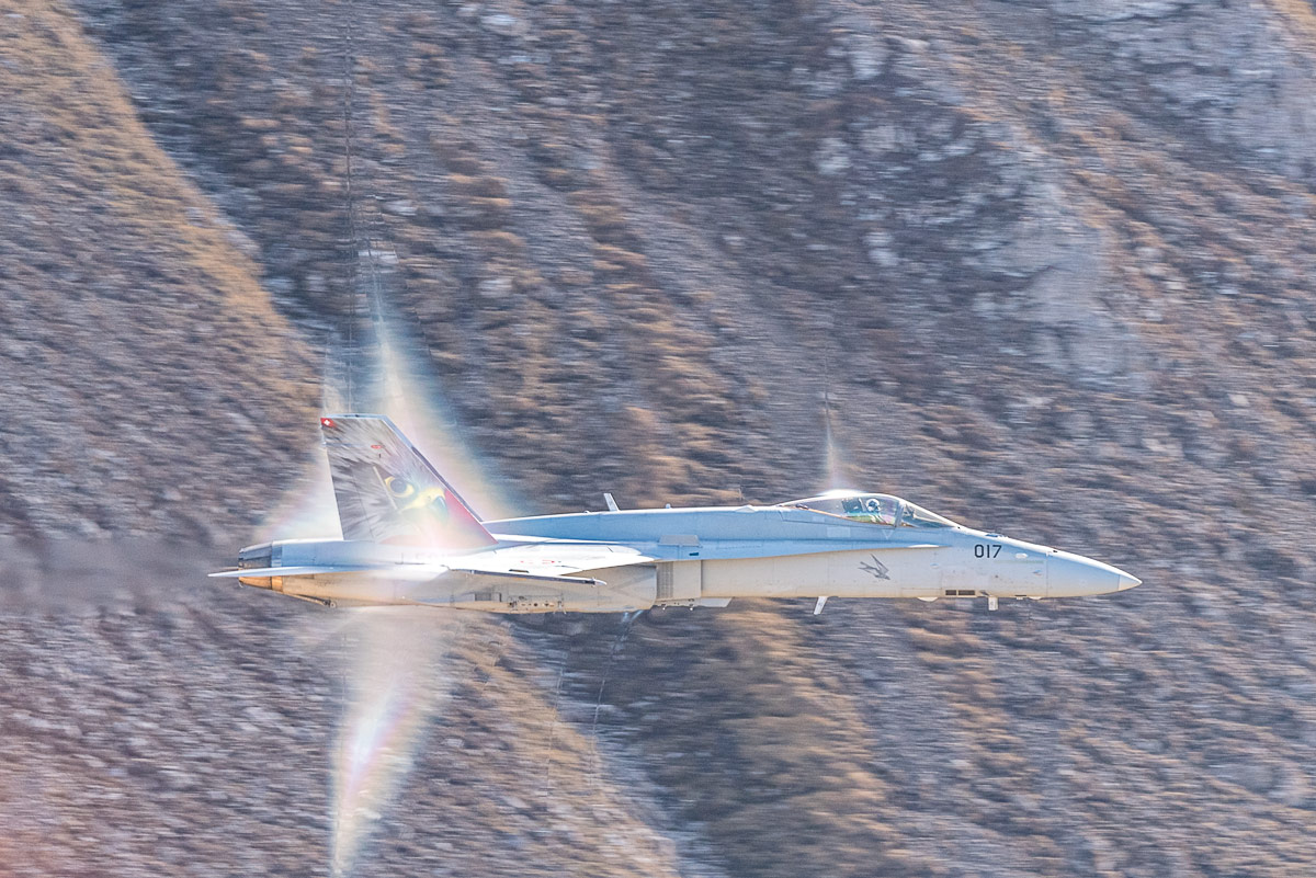 F 18 Hornet breaks the barrier