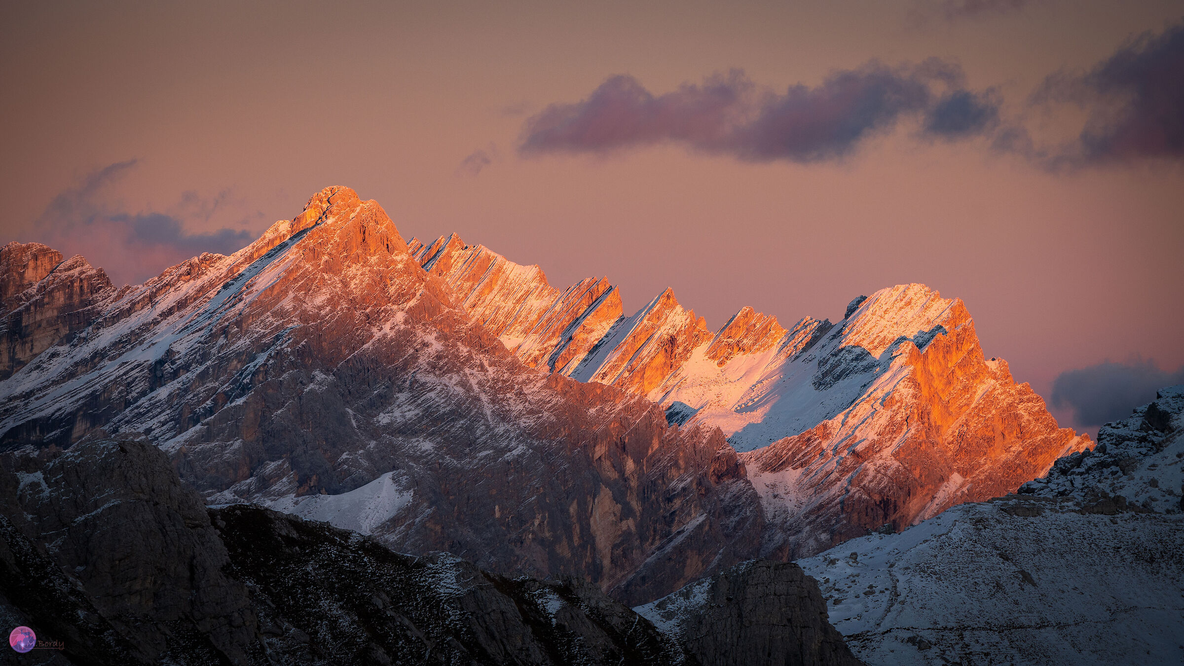 Cime Bastioni al tramonto