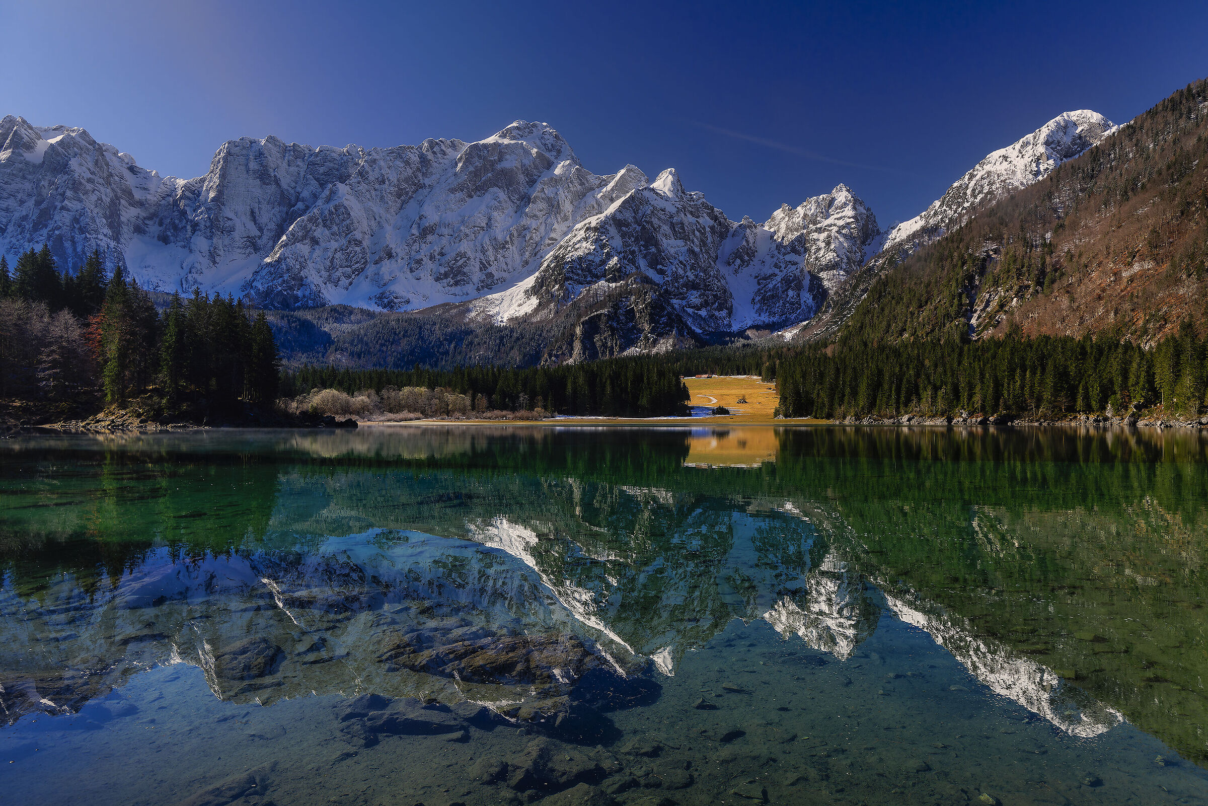Reflection at the upper lake of Fusine