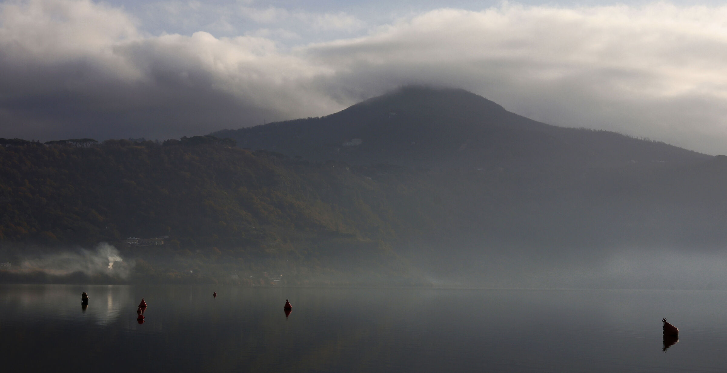 fog on the lake