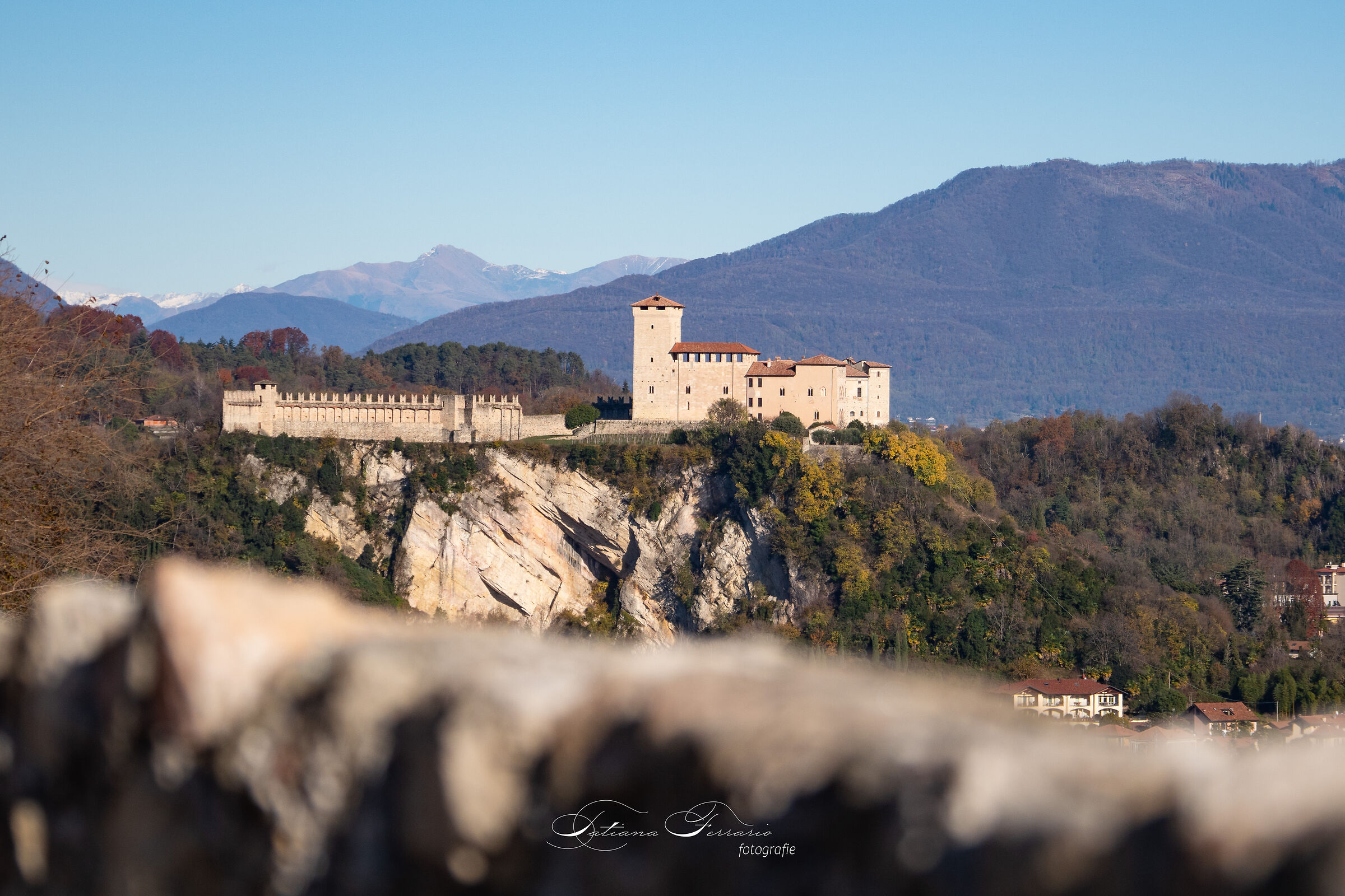 Rocca di Angera seen from the park of the Rocca di Arona