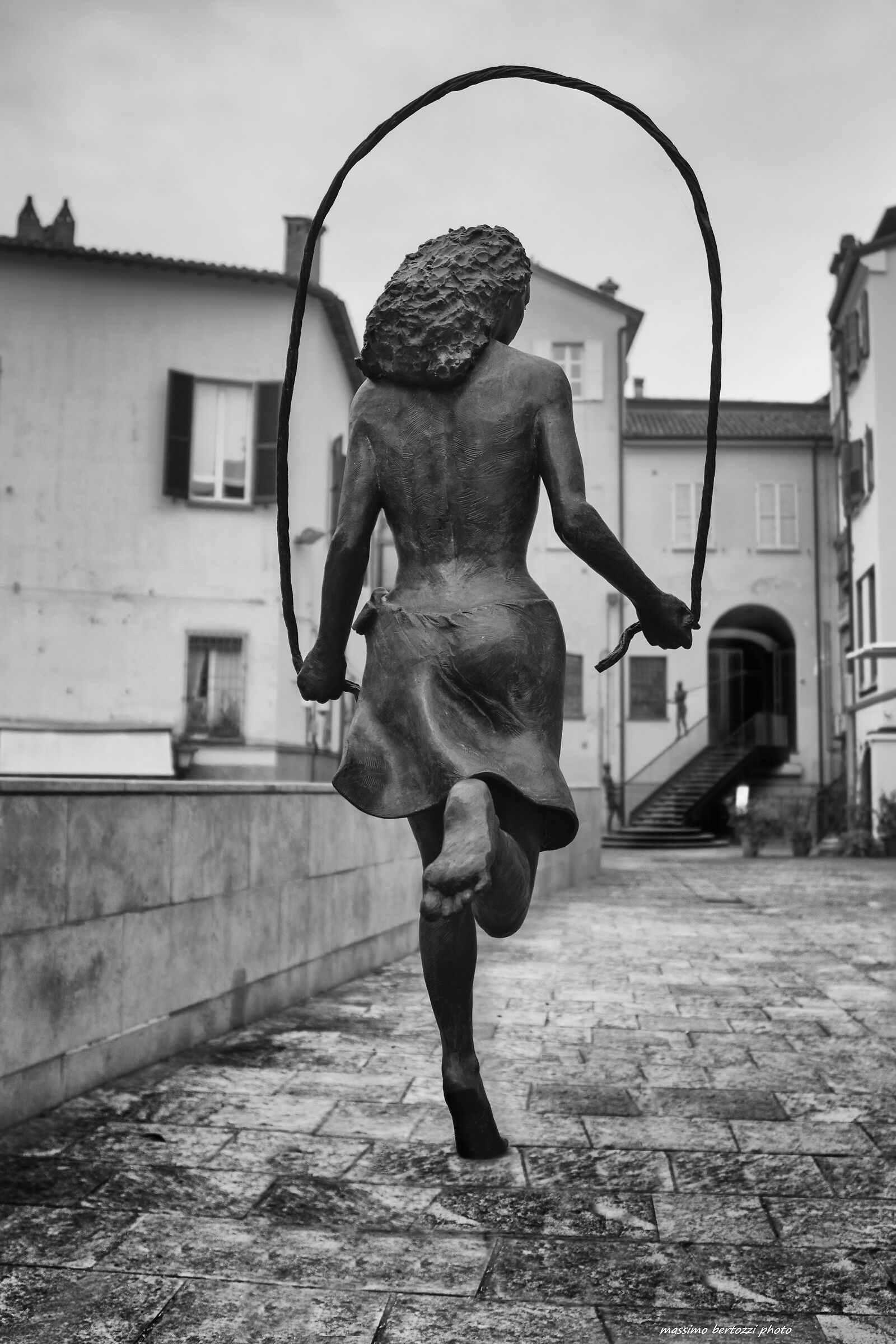 Cesena, small square with sculpture by Lucchi