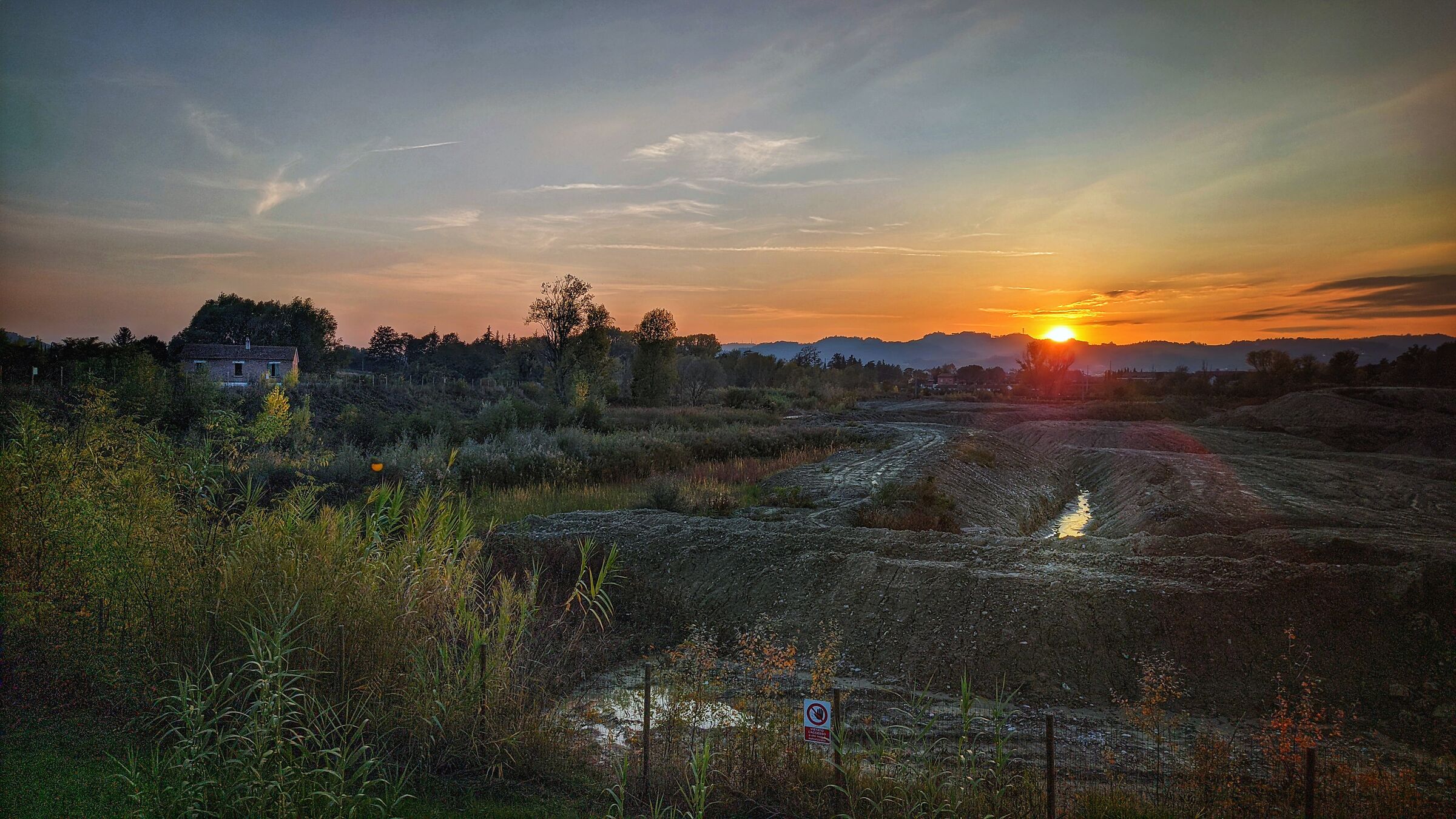 Cesena, sunset at the quarry
