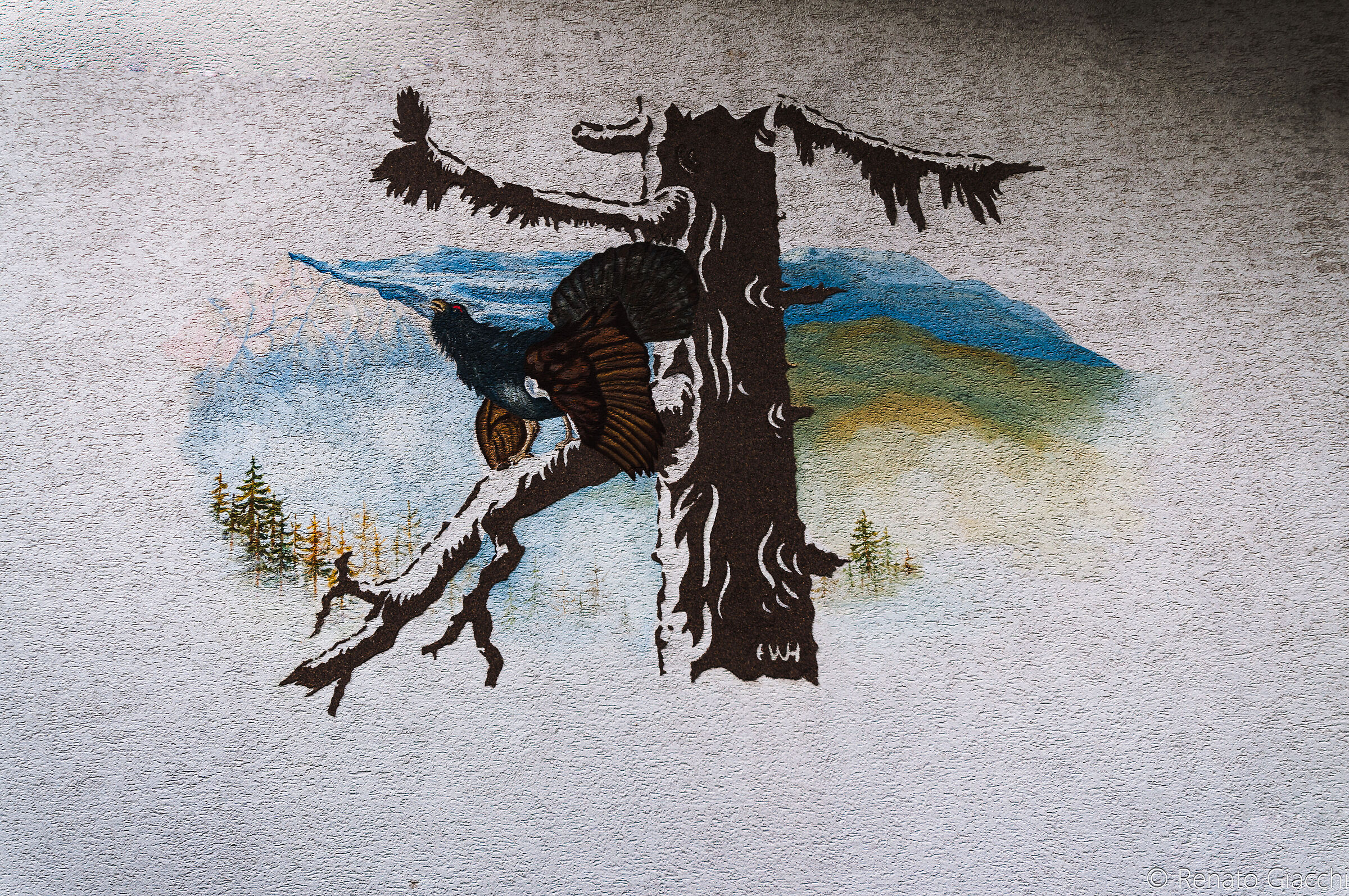 Mural or painting on wall..