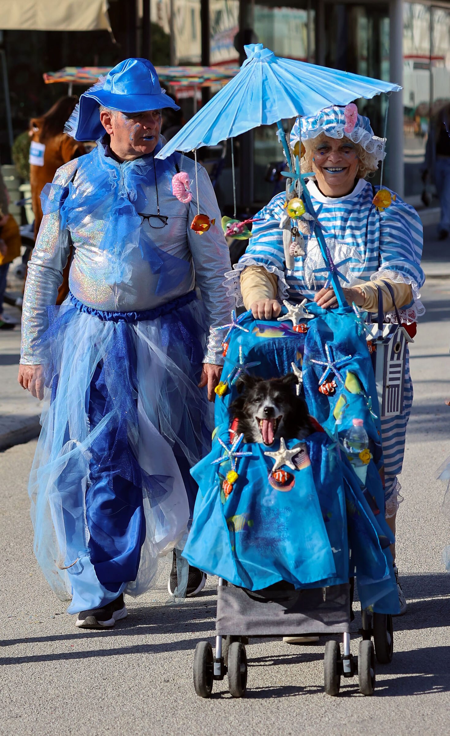 Viareggio 2024, cane in maschera