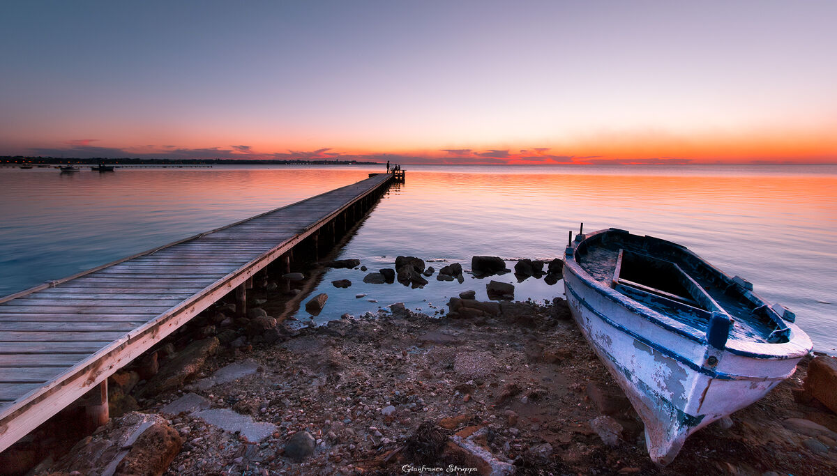 At sunset..... on the pier