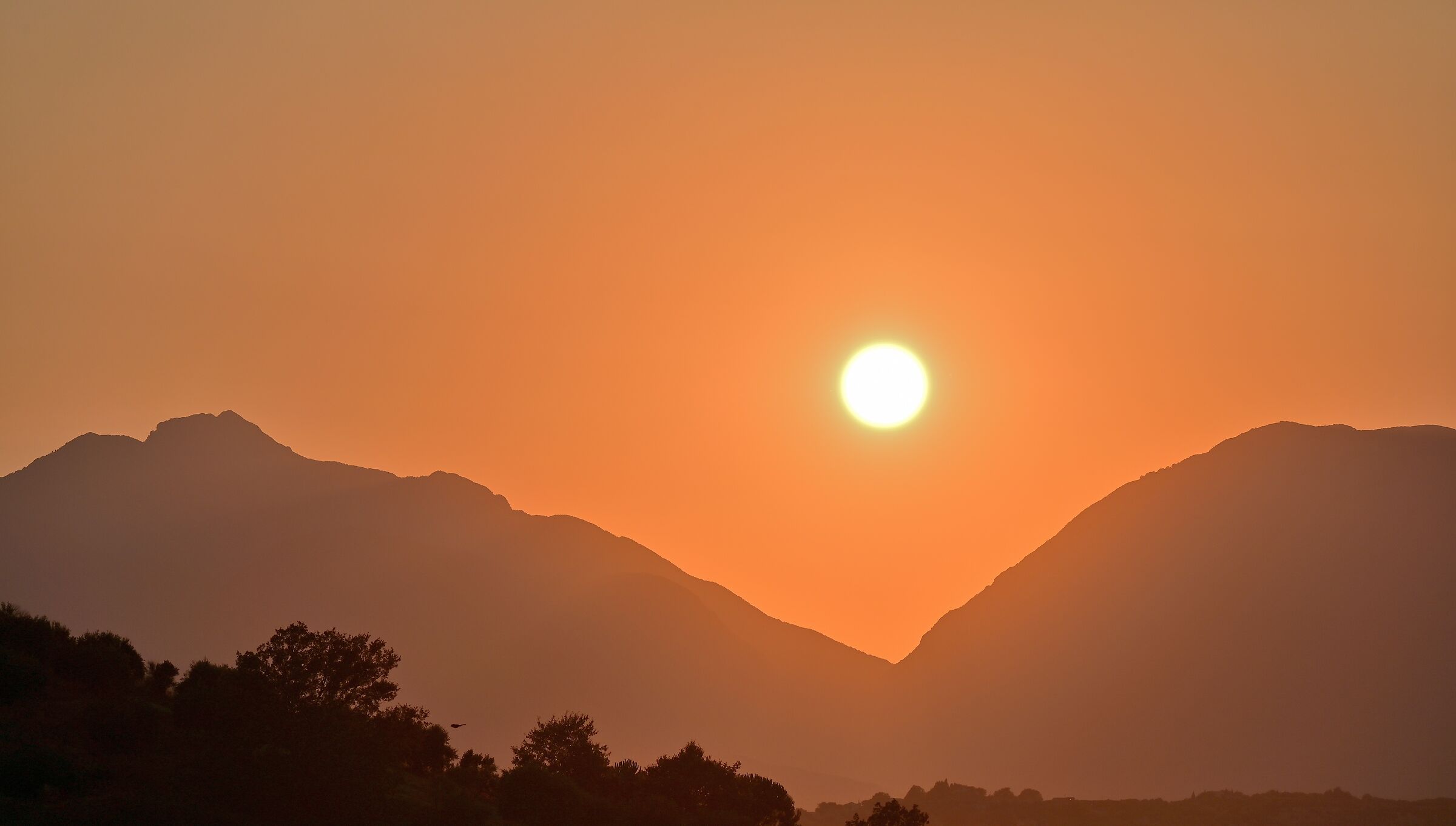 Sunset in the mountains of Orsomarso, Pollino Park