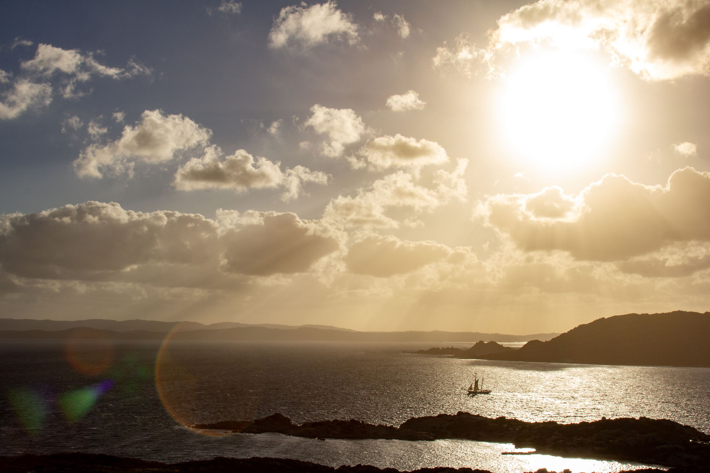 View from above to the island of La Maddalena
