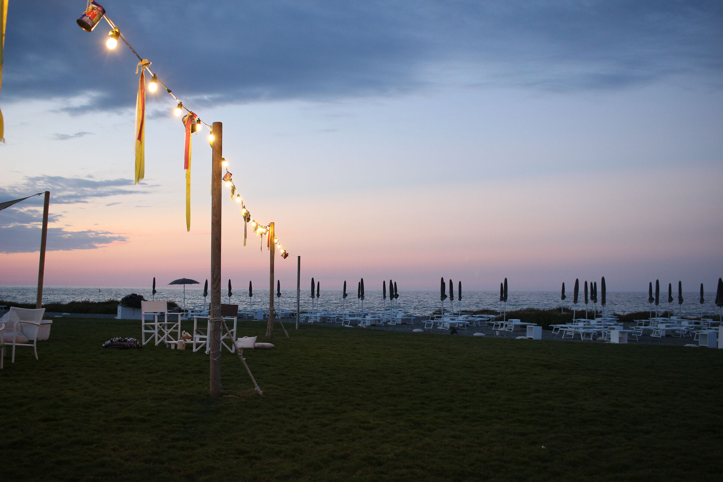 In spiaggia la sera in Puglia