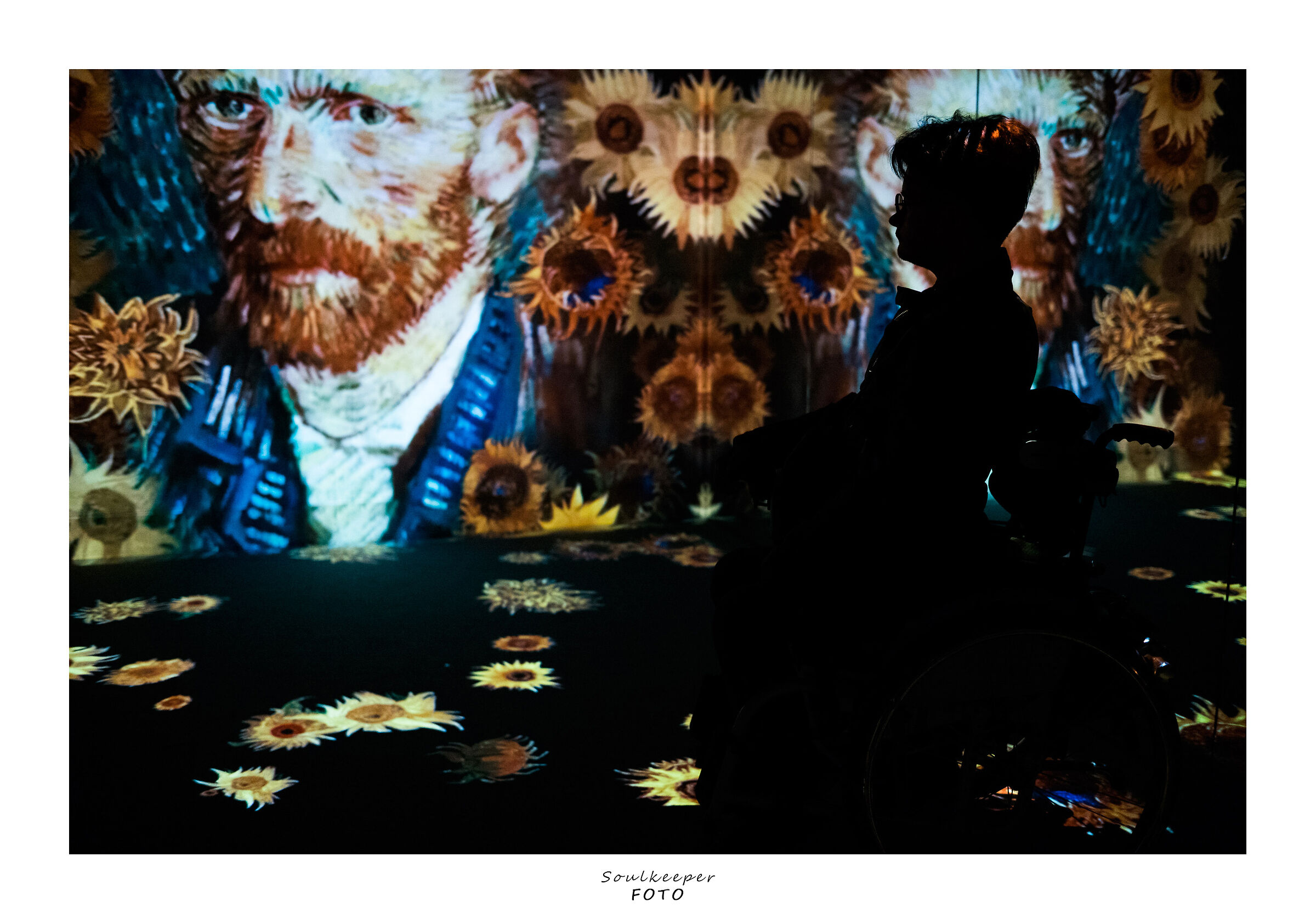 My son Pietro at the van Gogh exhibition