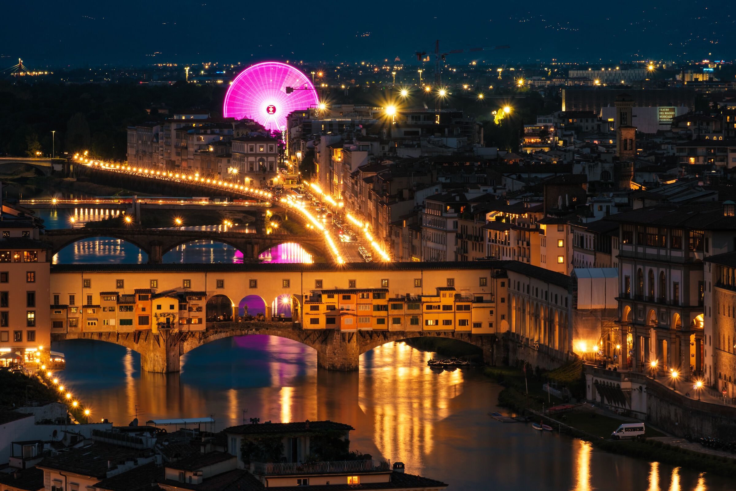 Ponte vecchio con ruota panoramica
