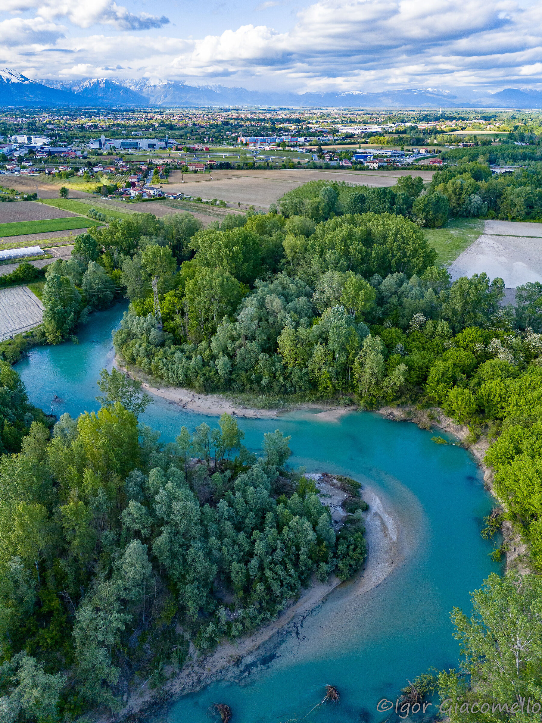 Il fiume Meduna nella campagna pordenonese