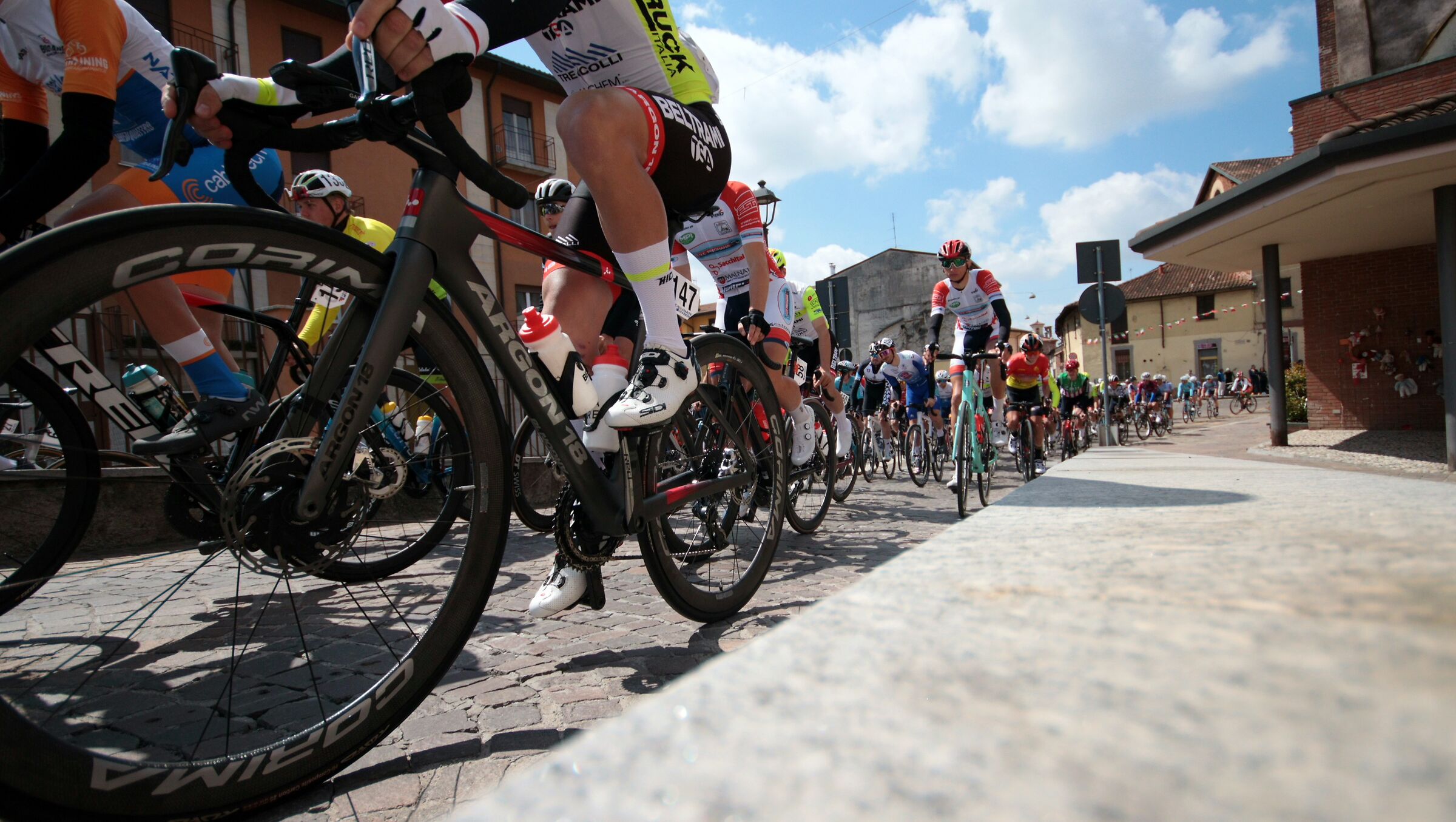 Cyclists on their way to the start