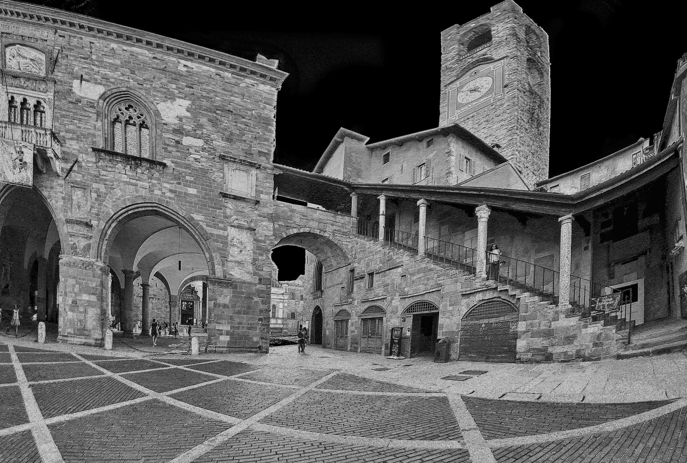 Piazza Vecchia-Bergamo Alta- B/N