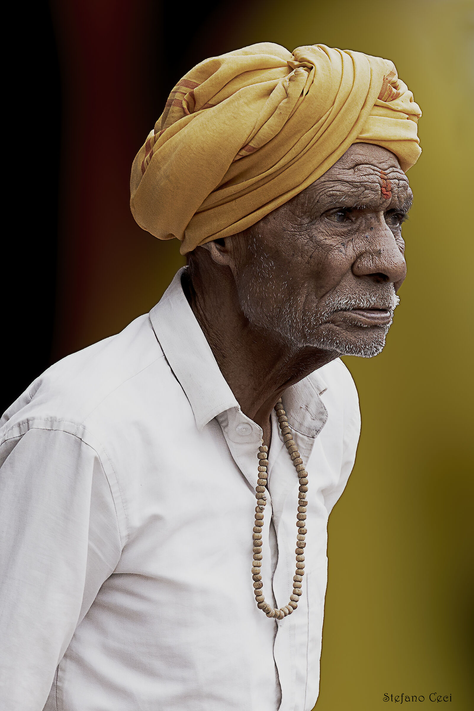 Pilgrim portrait at Hindu temple