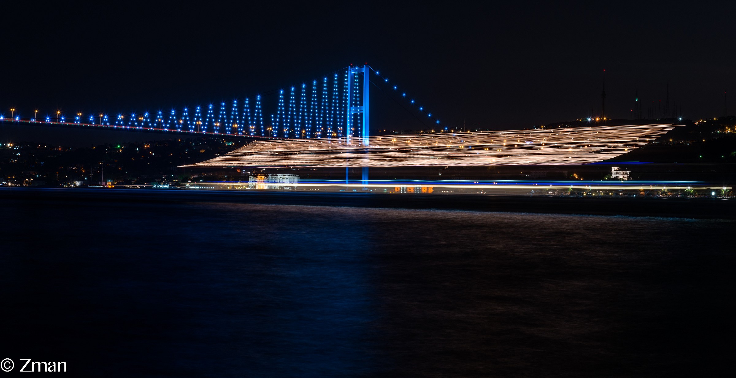 Big Cruise ship crossing The Bosphorus Sea