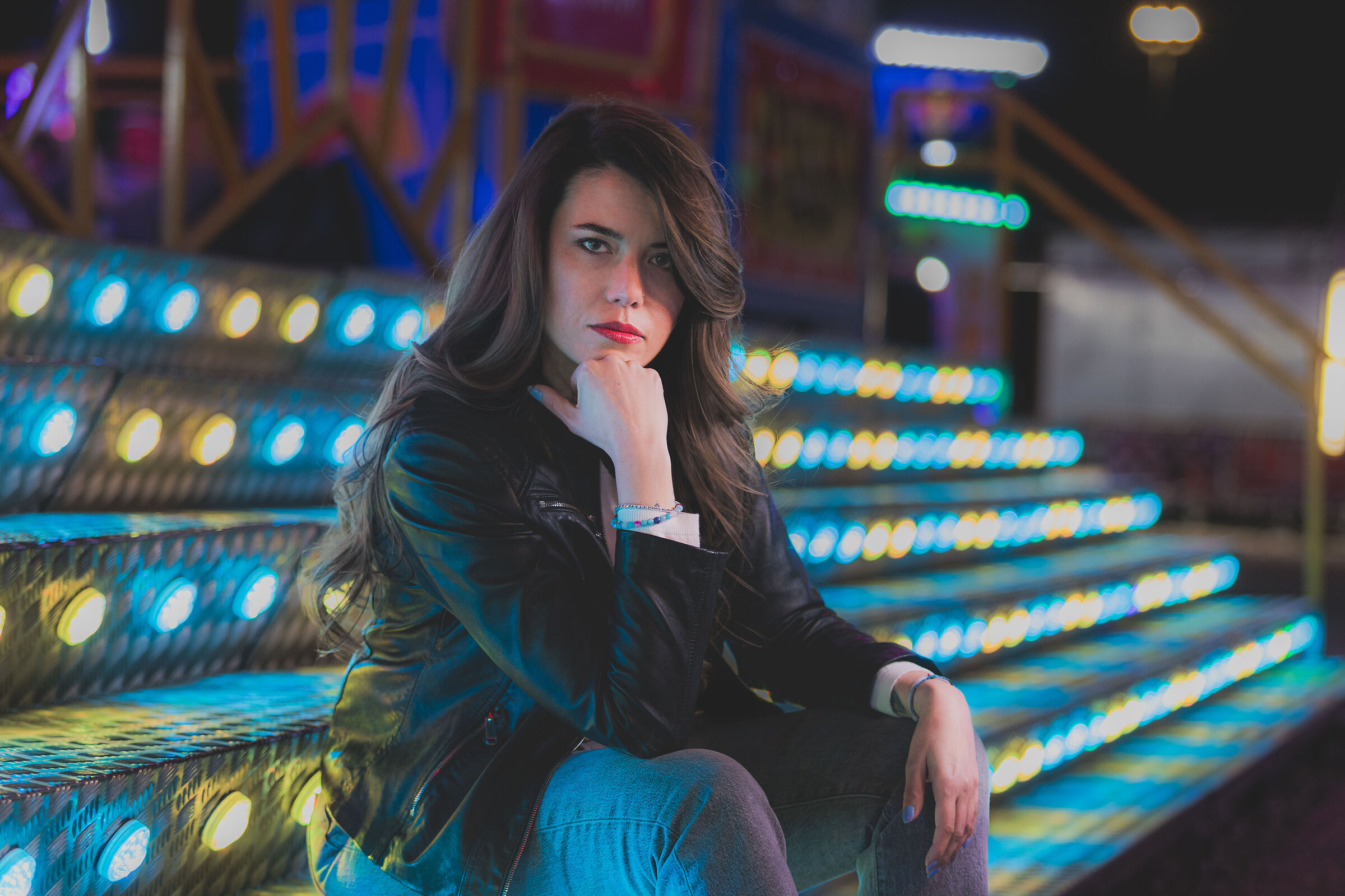 Sara at the rides