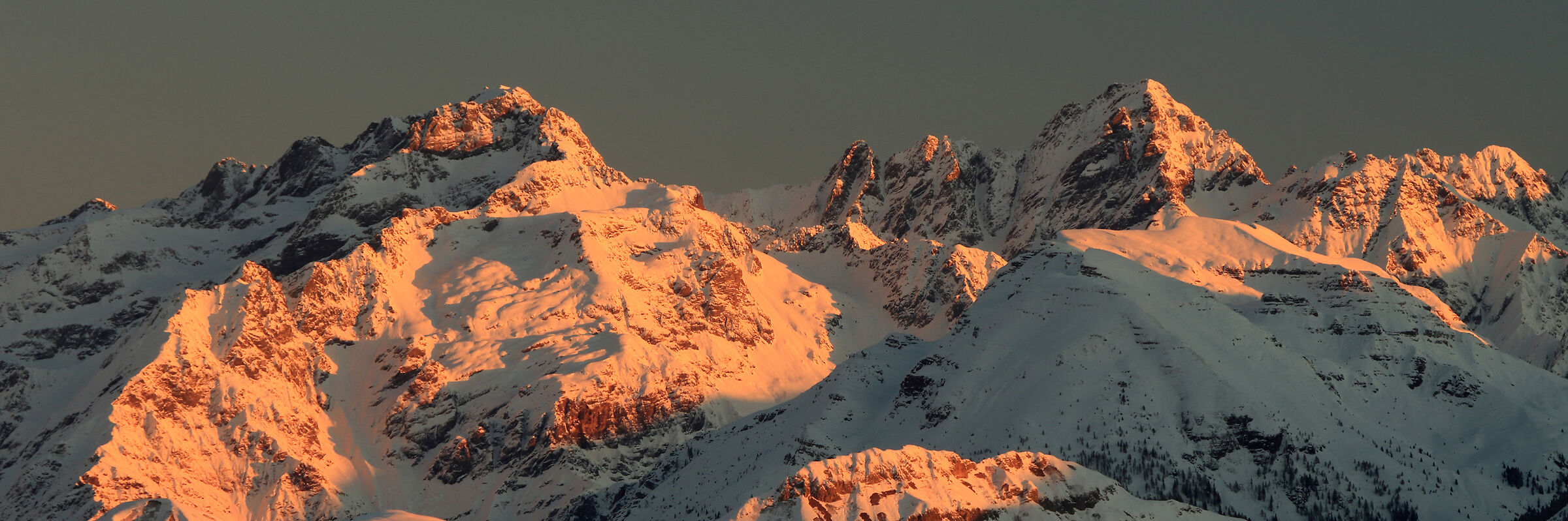 sunrise Orobie Alps winter