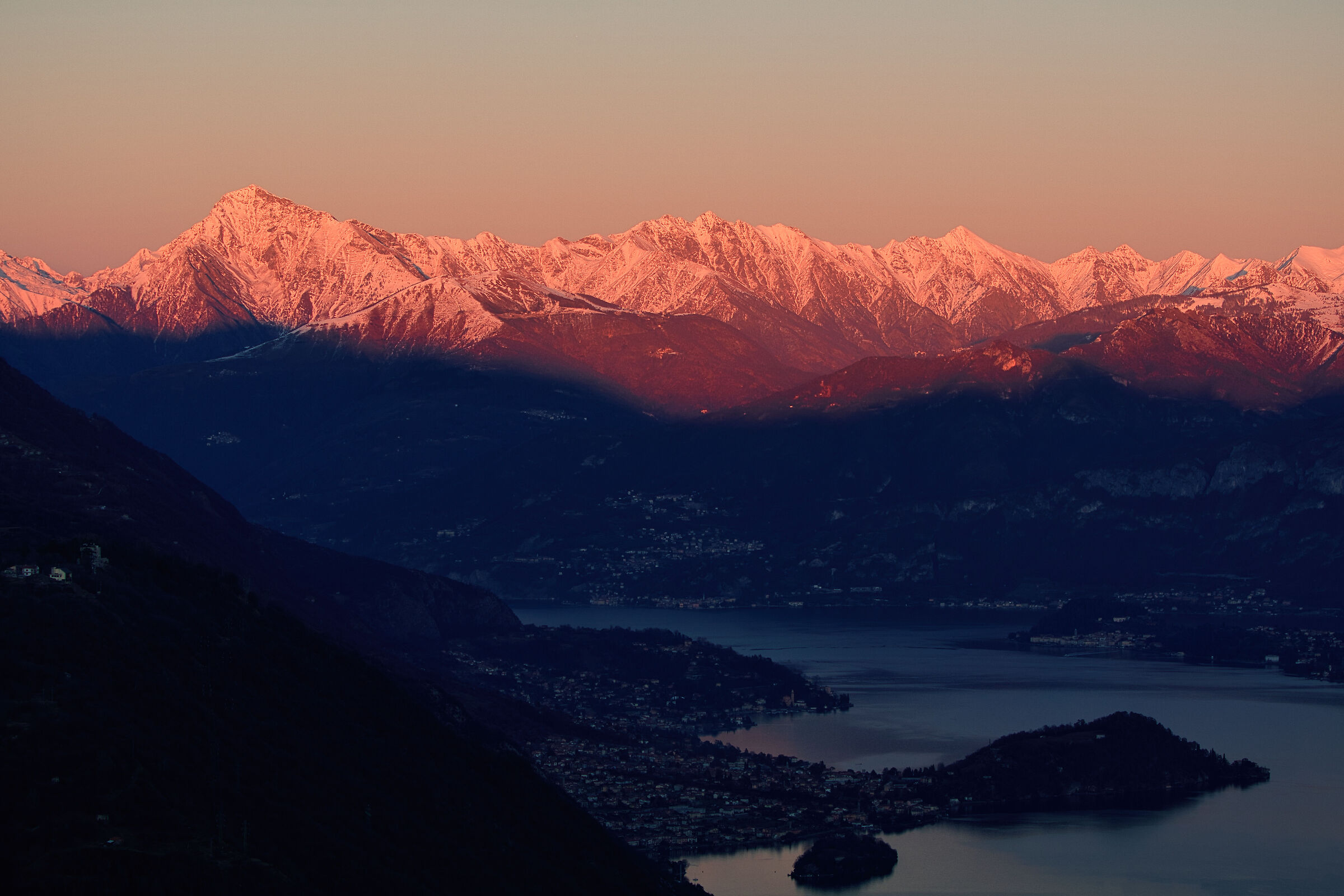 Mount Legnone at sunset
