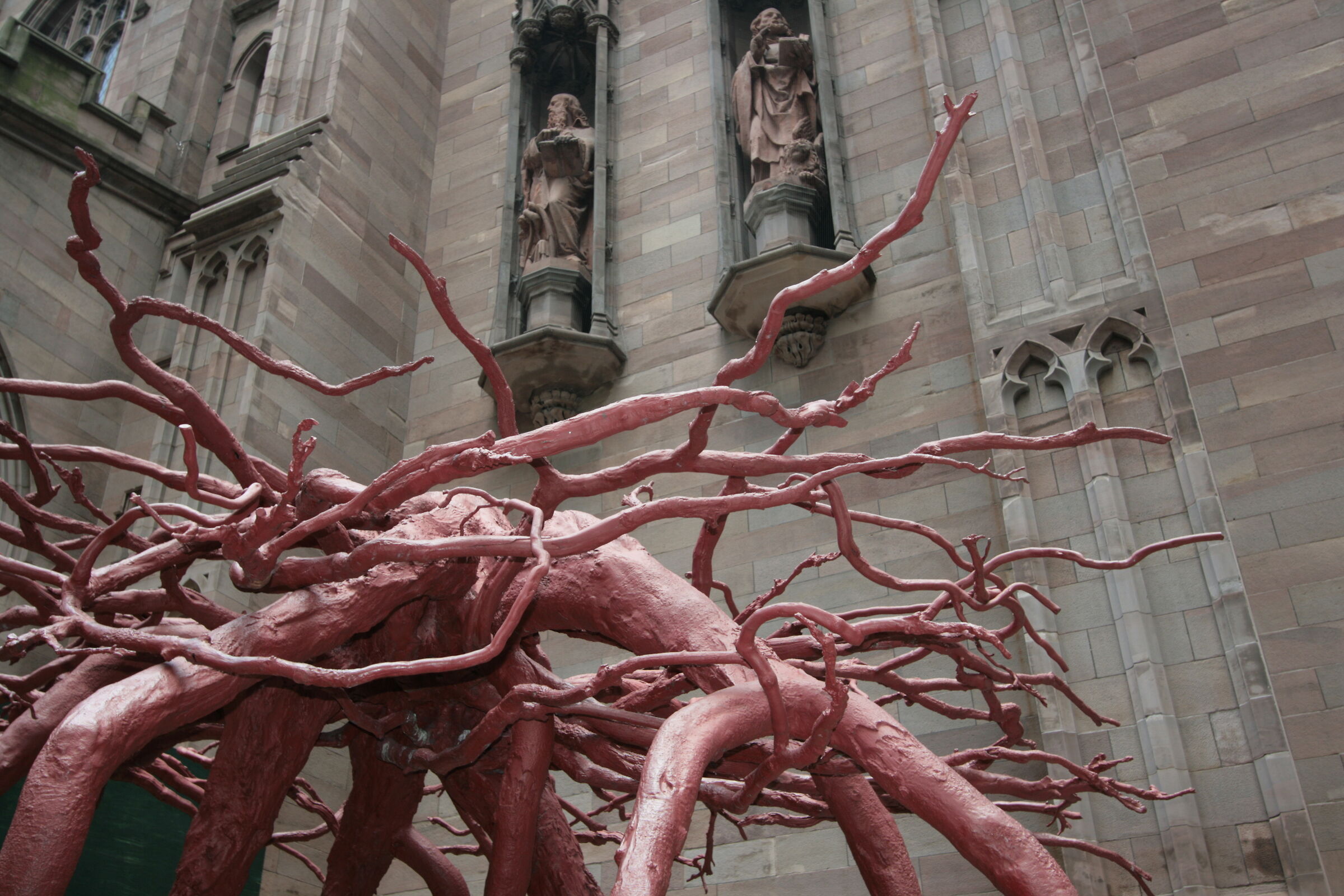 albero rosso a Broadway