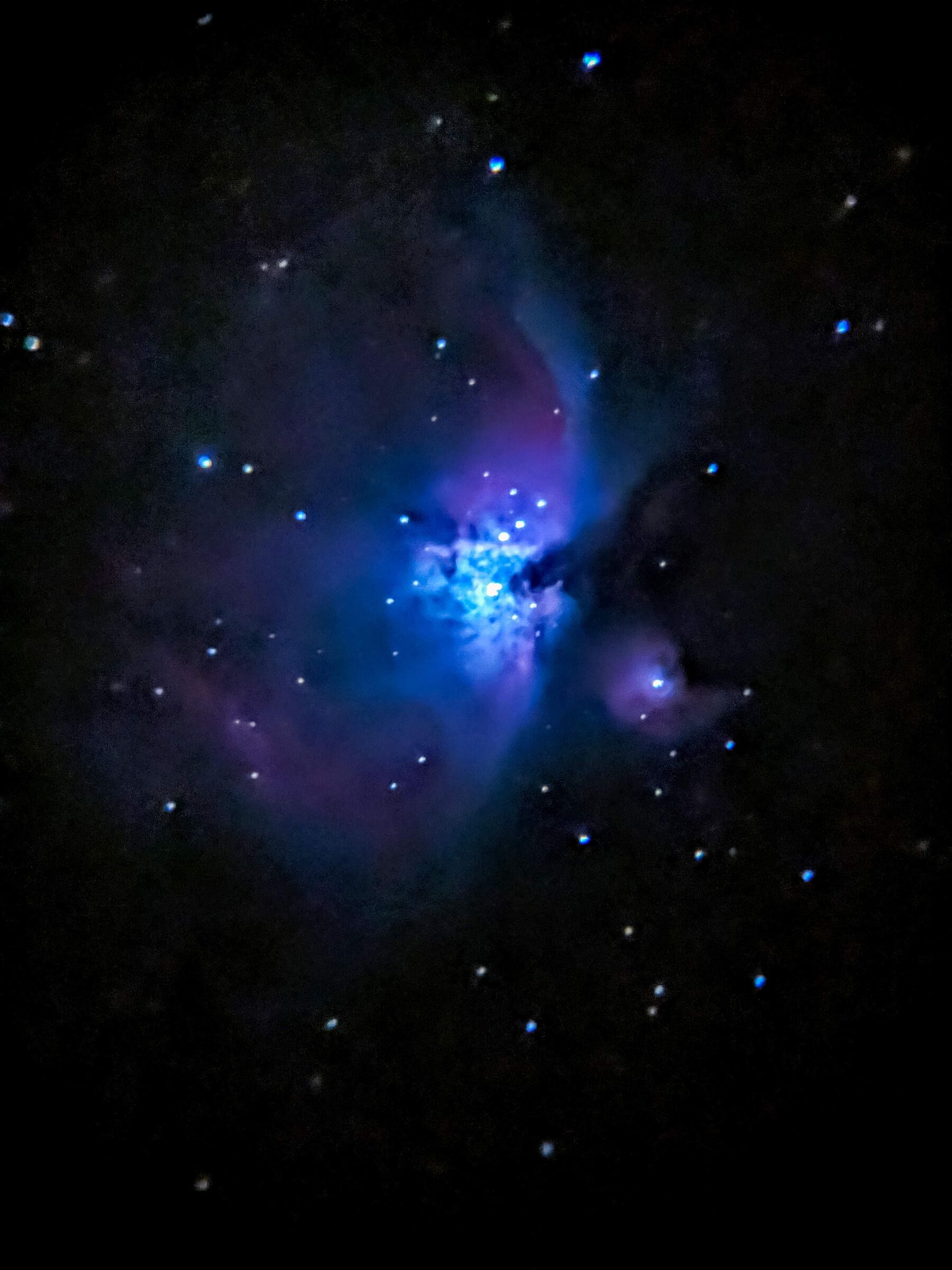 Neb. di Orione - telescopio e smartphone a mano libera