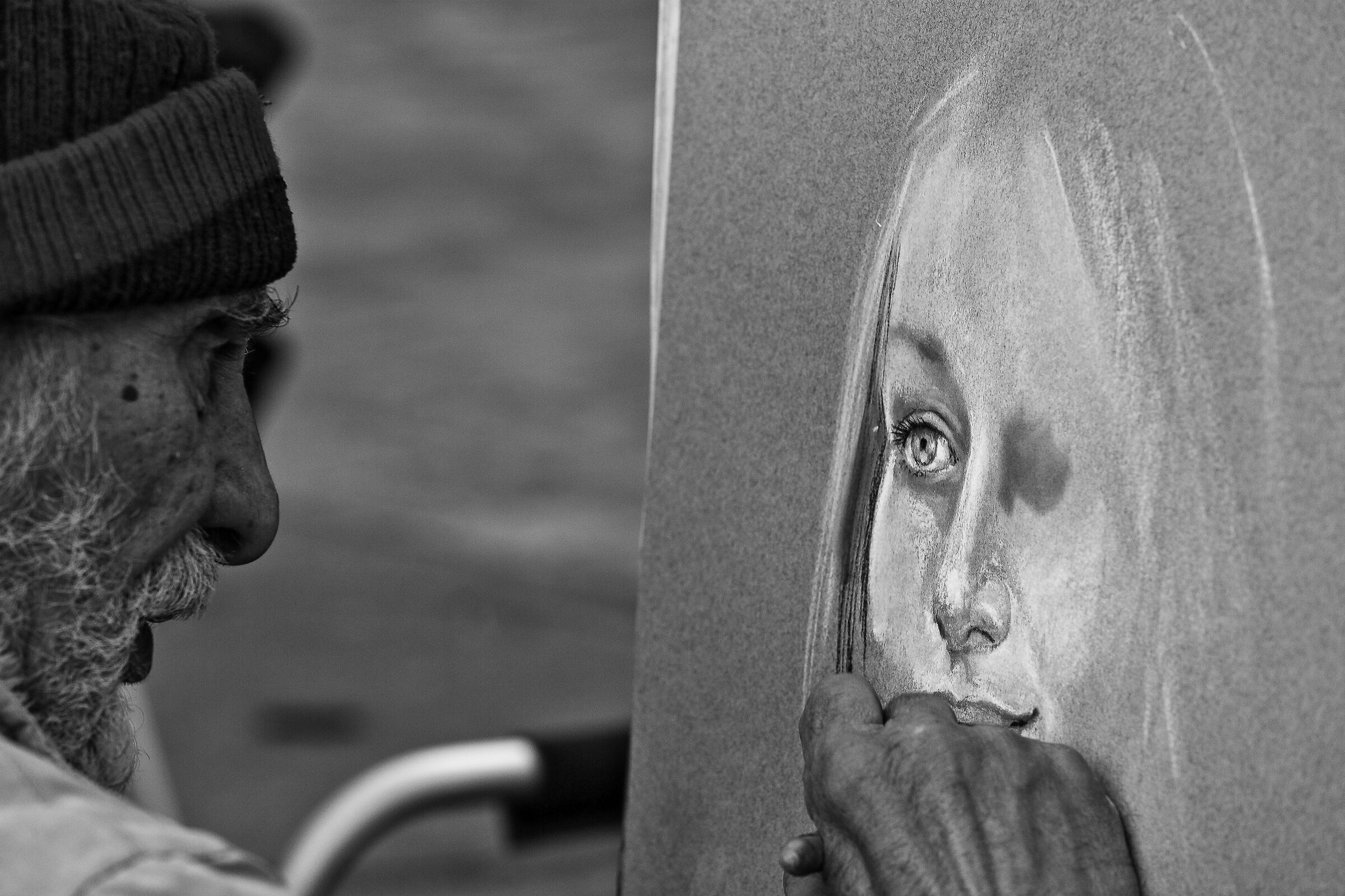 L'occhio dell'artista di strada