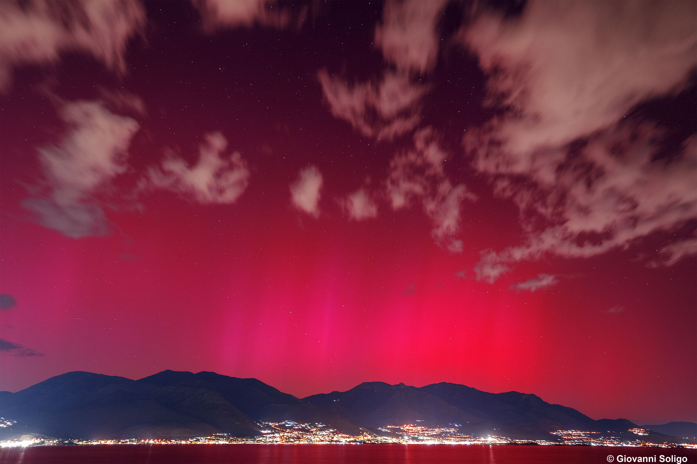 Aurora Boreale sui Monti Aurunci e Formia (lt)